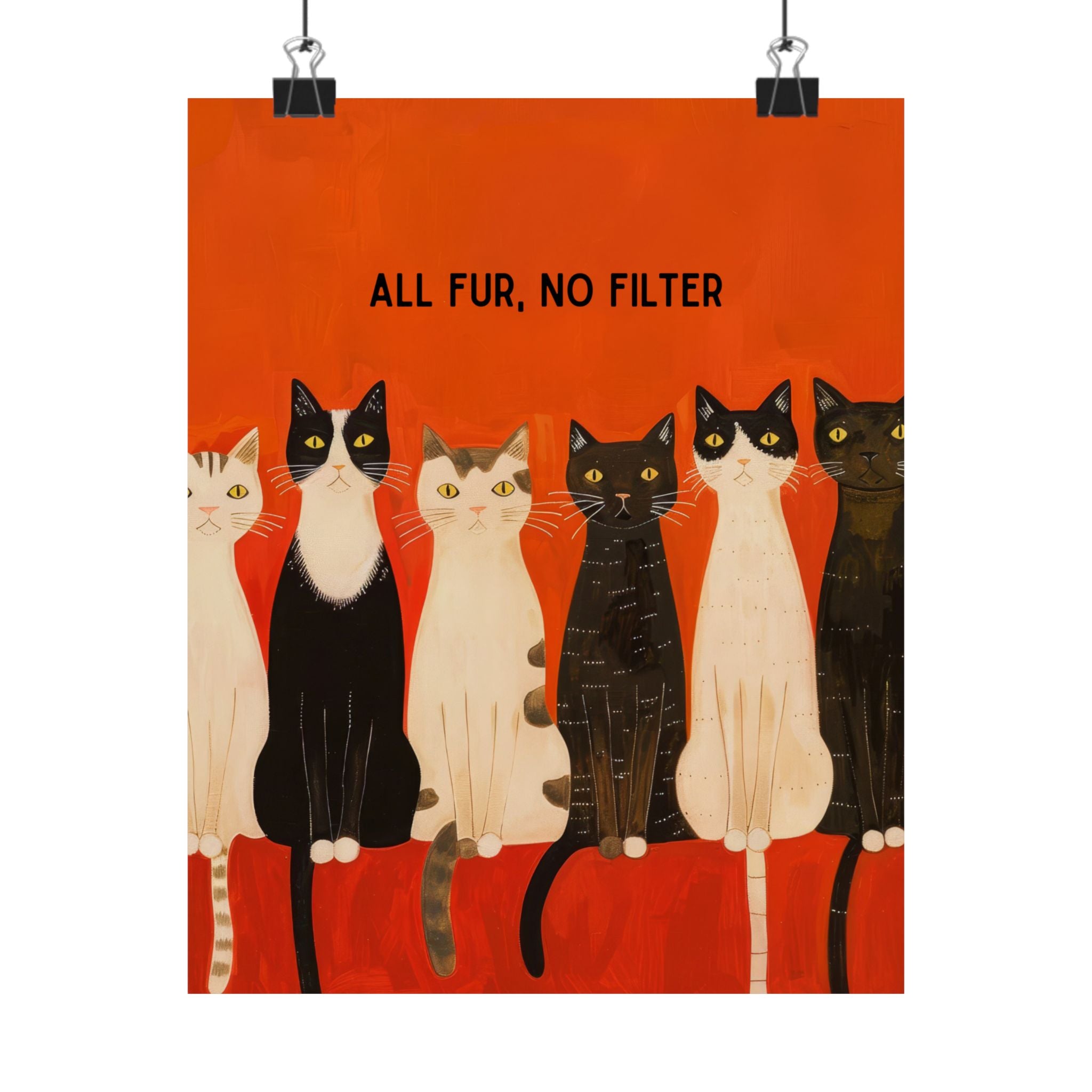 All Fur, No Filter – Funny Cat Wall Art for Modern Spaces
