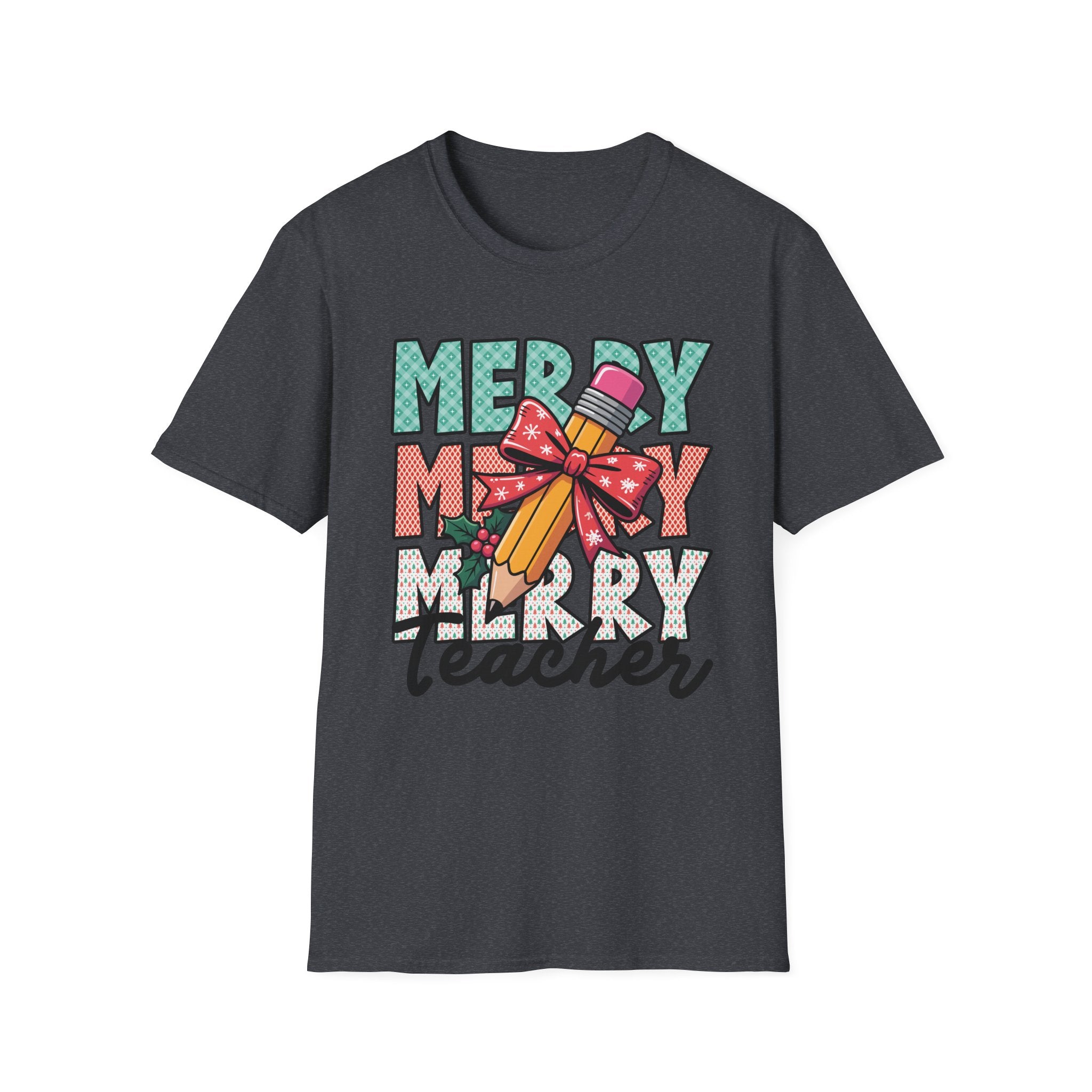 Merry Merry Merry Teacher Christmas Shirt – Cute Holiday Graphic Tee for Educators