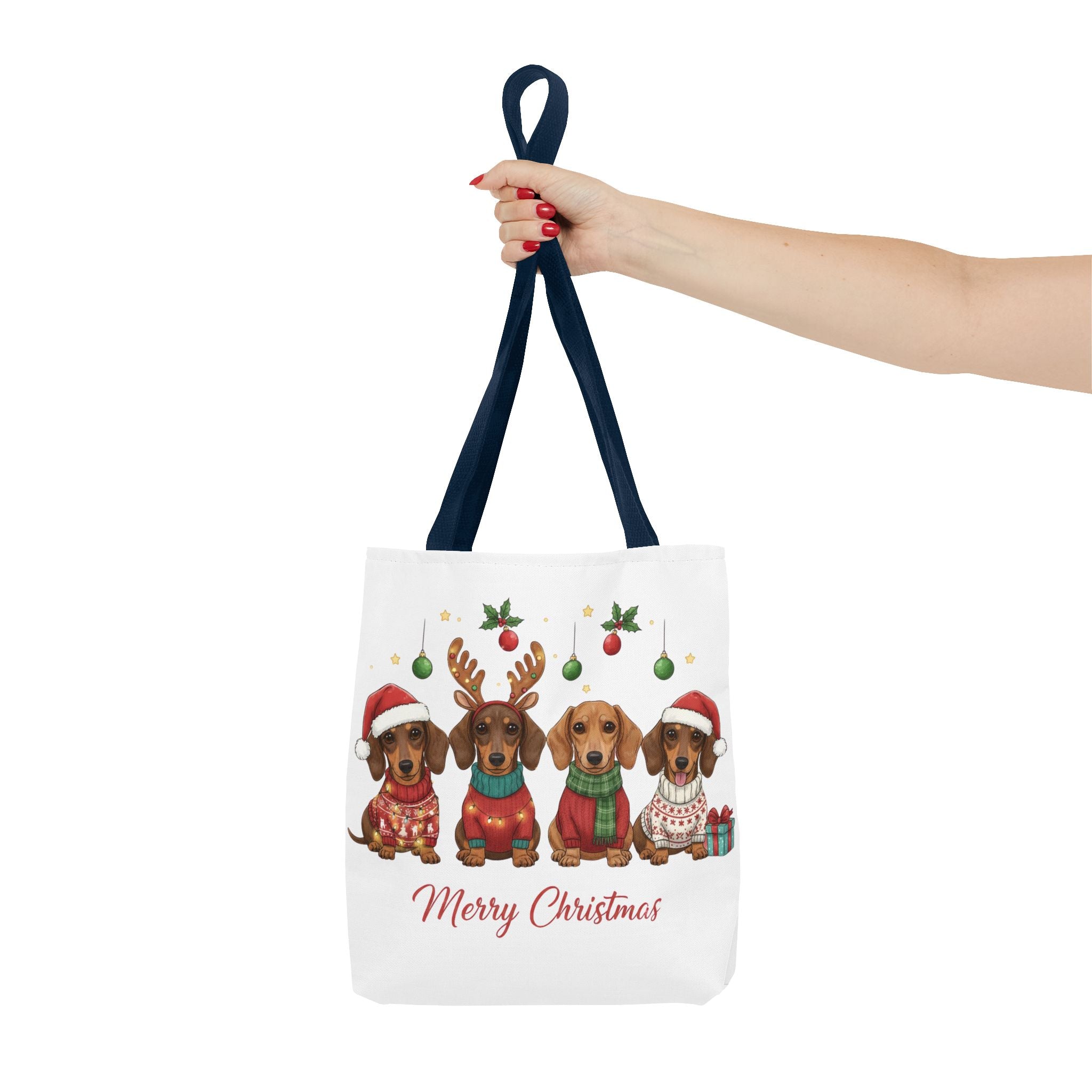 Dachshund Christmas Tote – Canvas Bag with Cute Holiday Dog Design