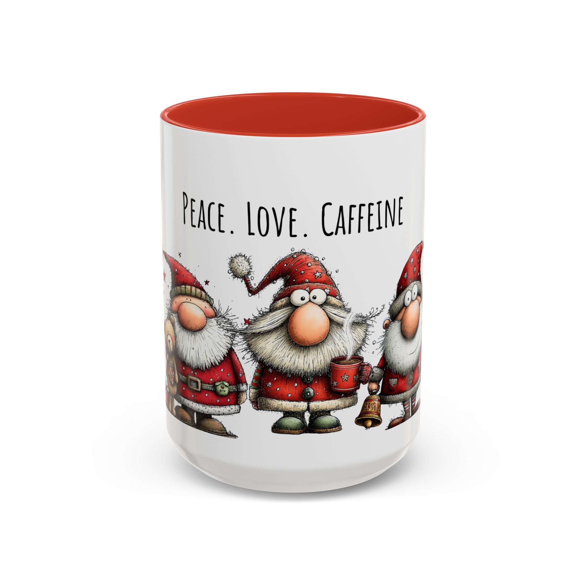 Peace Love Caffeine Santa Mug – Cozy Christmas Coffee Cup