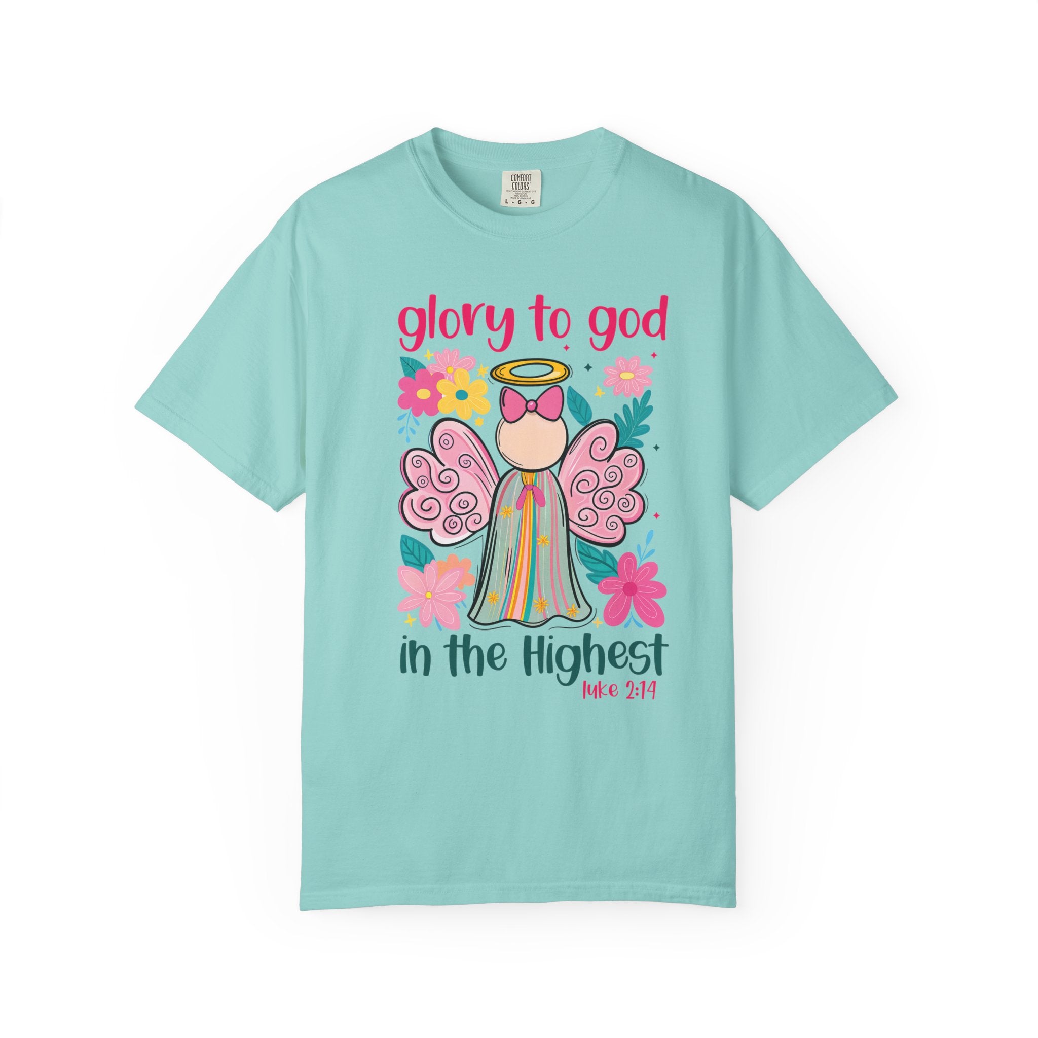 Glory to God in the Highest Christmas T-Shirt – Christian Angel Tee