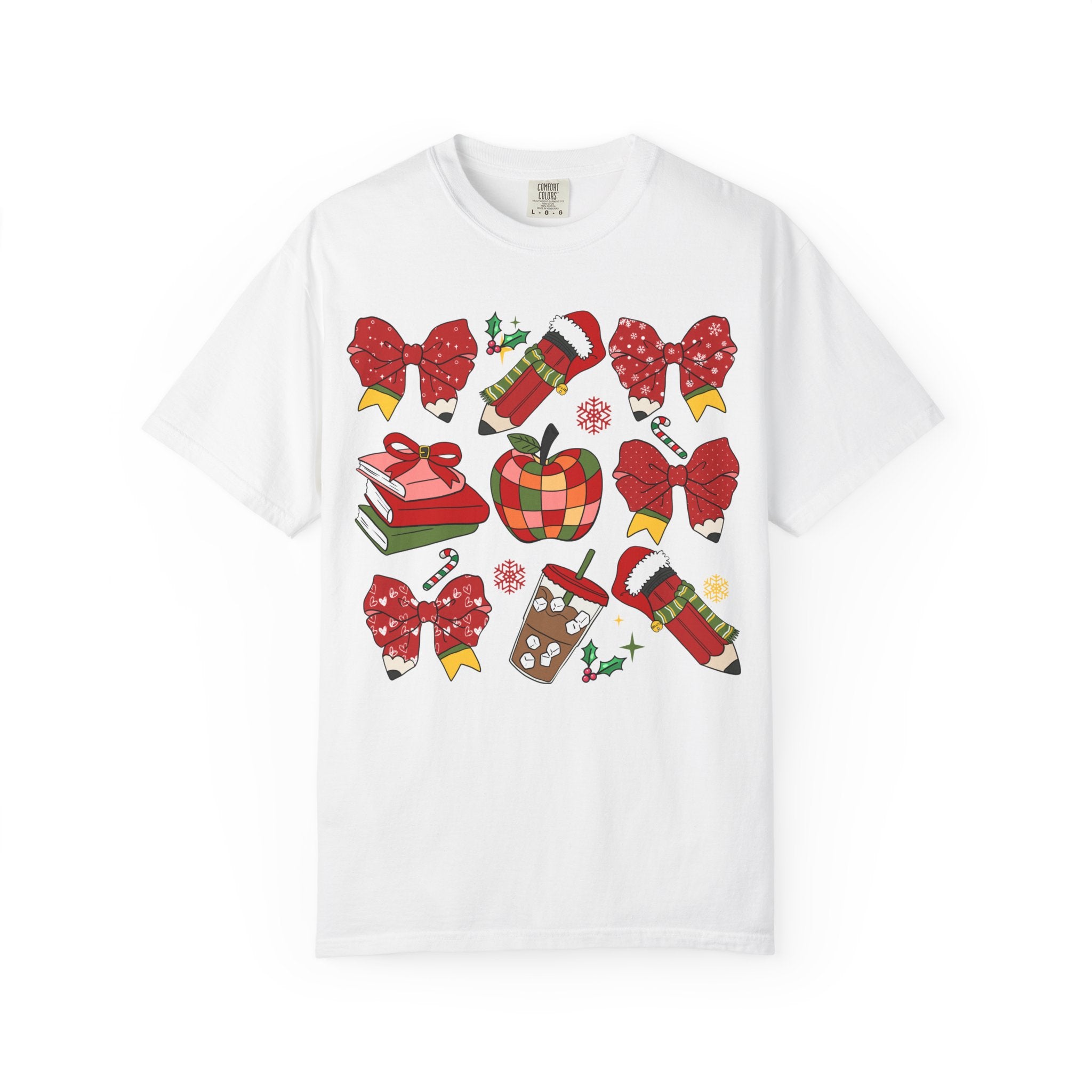 Christmas Teacher T-shirt | Red Bows & Holiday Classroom Pullover