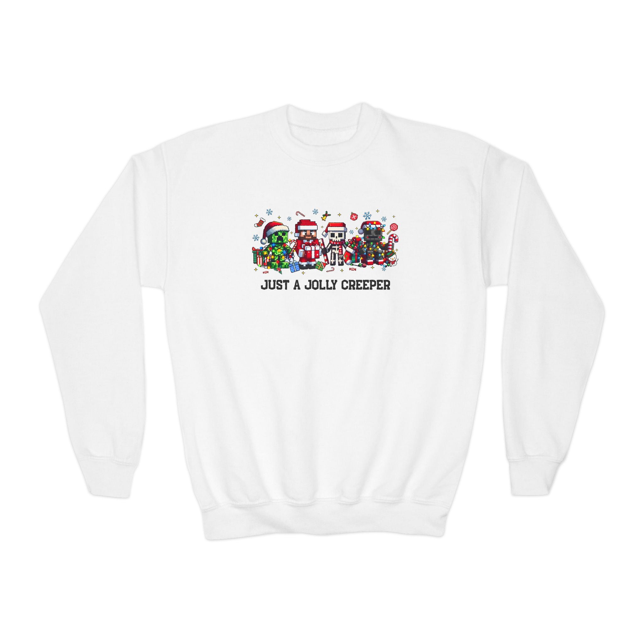 Just a Jolly Creeper | Funny Minecraft Christmas Kids Shirt