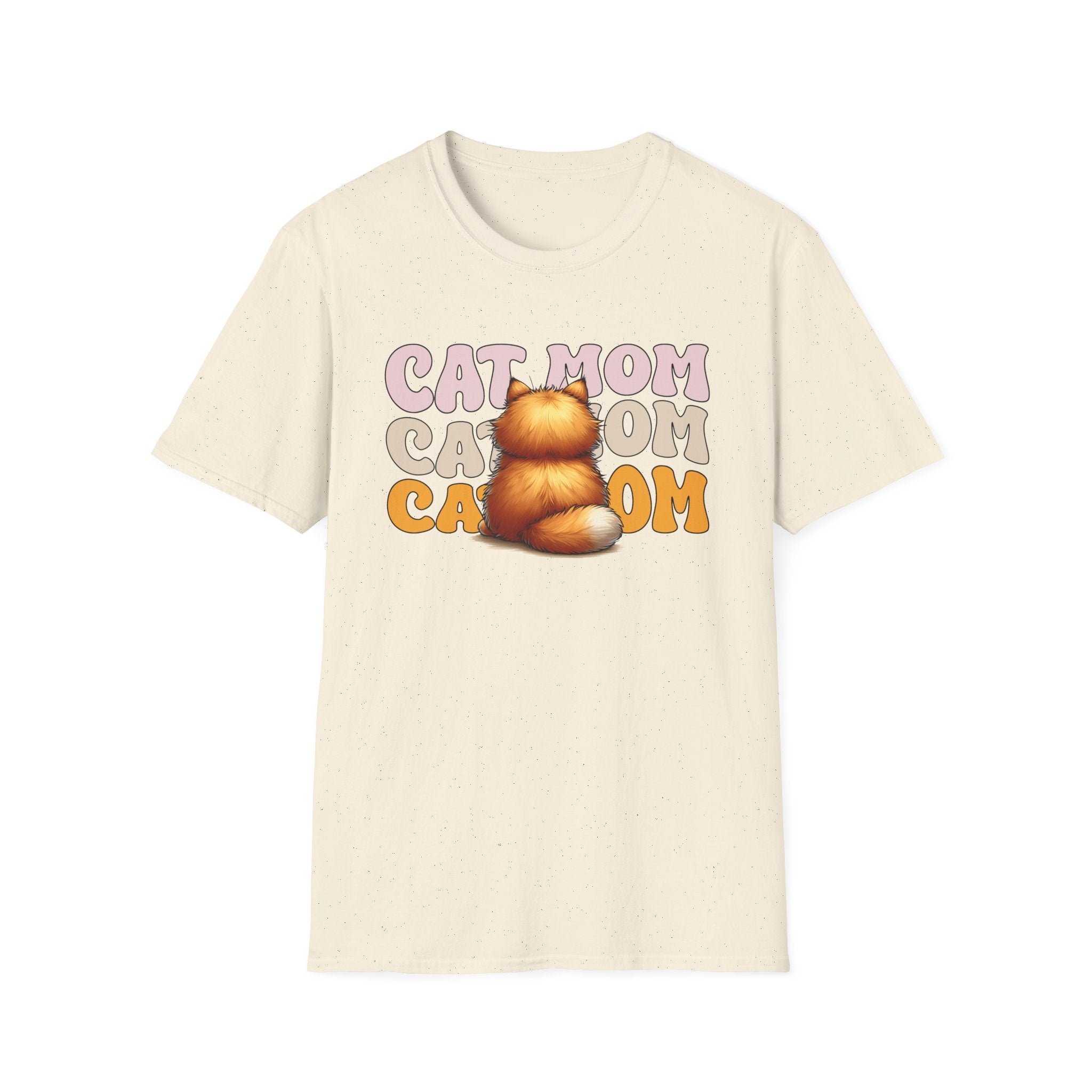 Retro Cat Mom T-Shirt – Cute Orange Tabby Cat Graphic for Cat Lovers