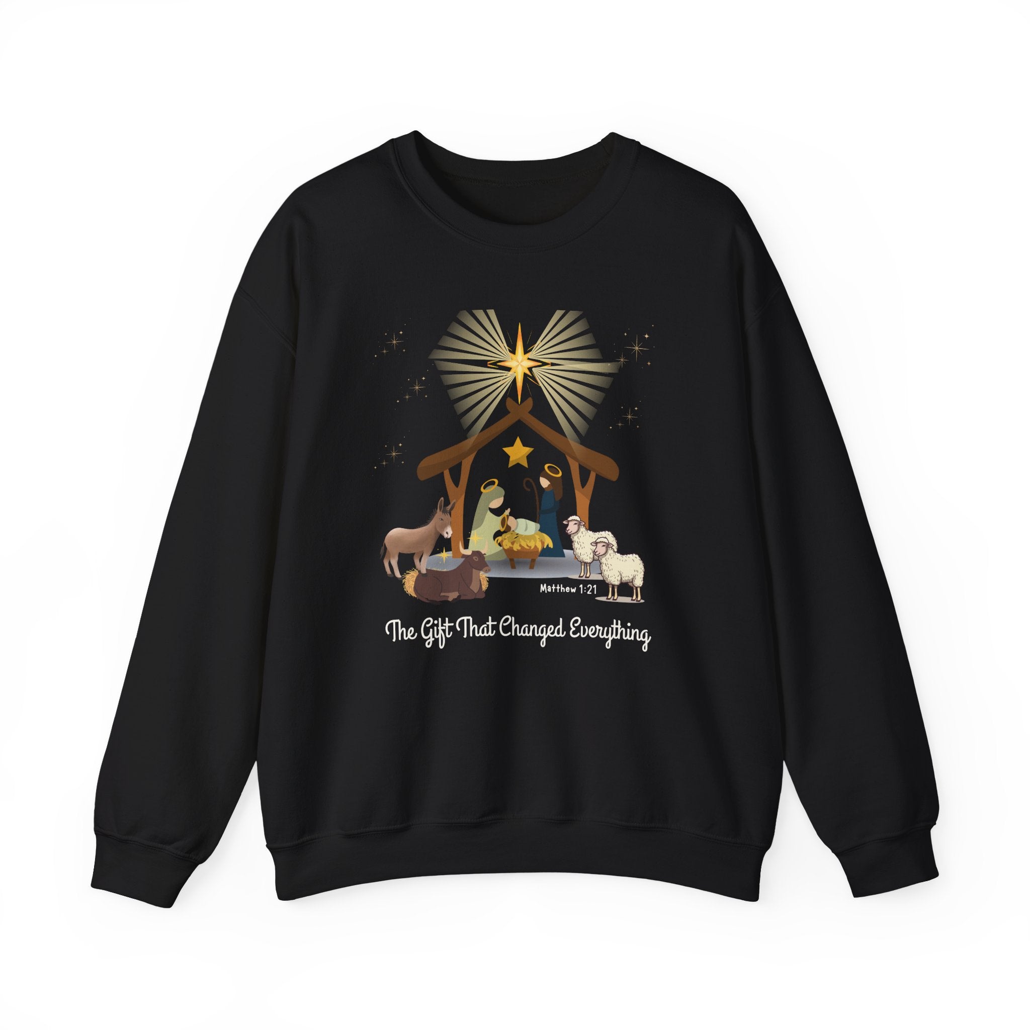 The Gift That Changed Everything Sweatshirt | Christian Nativity Christmas Crewneck | Religious Holiday Sweater