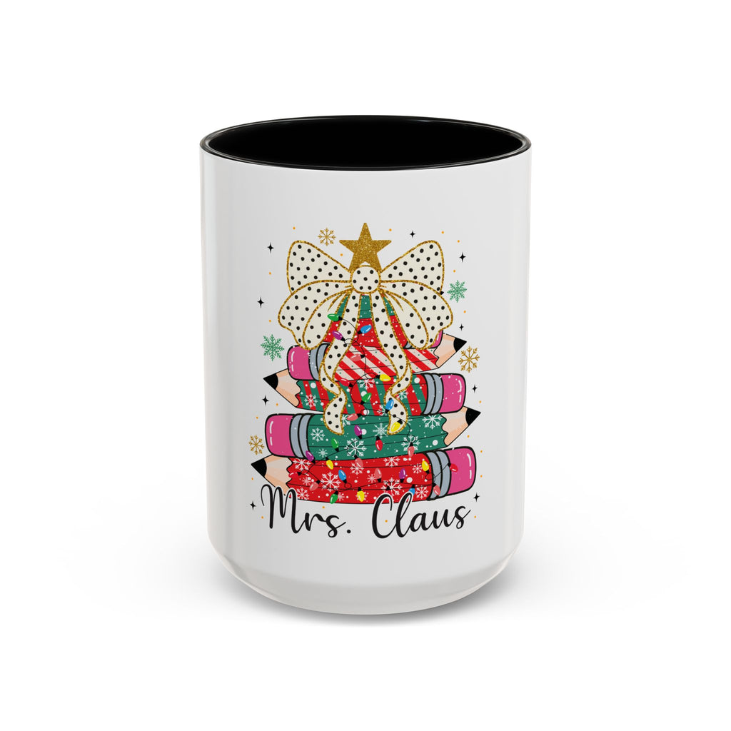 Mrs. Claus Christmas Mug – Teacher Pencil Tree Holiday Cup