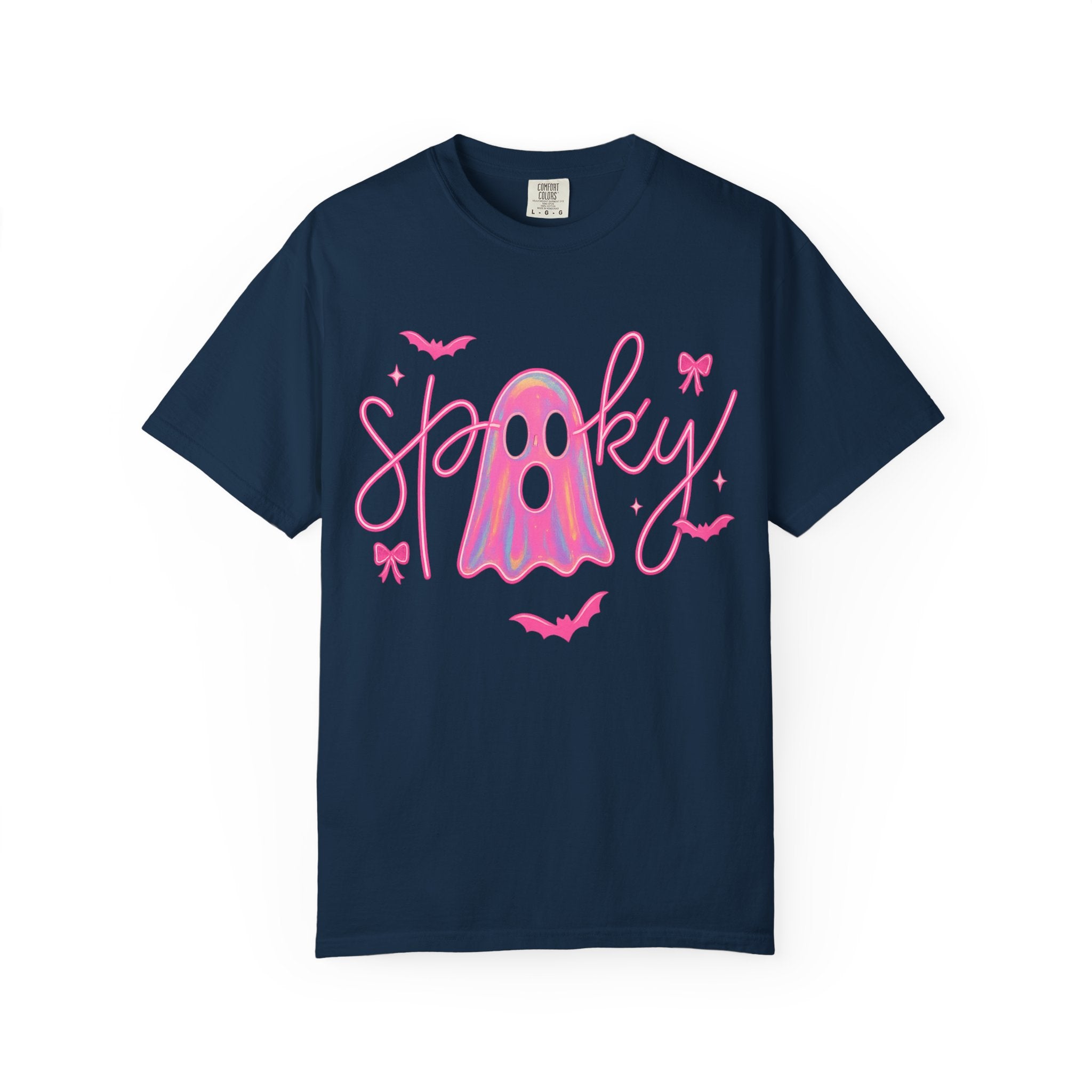 Pink Neon Spooky Ghost T-Shirt – Cute Halloween Tee