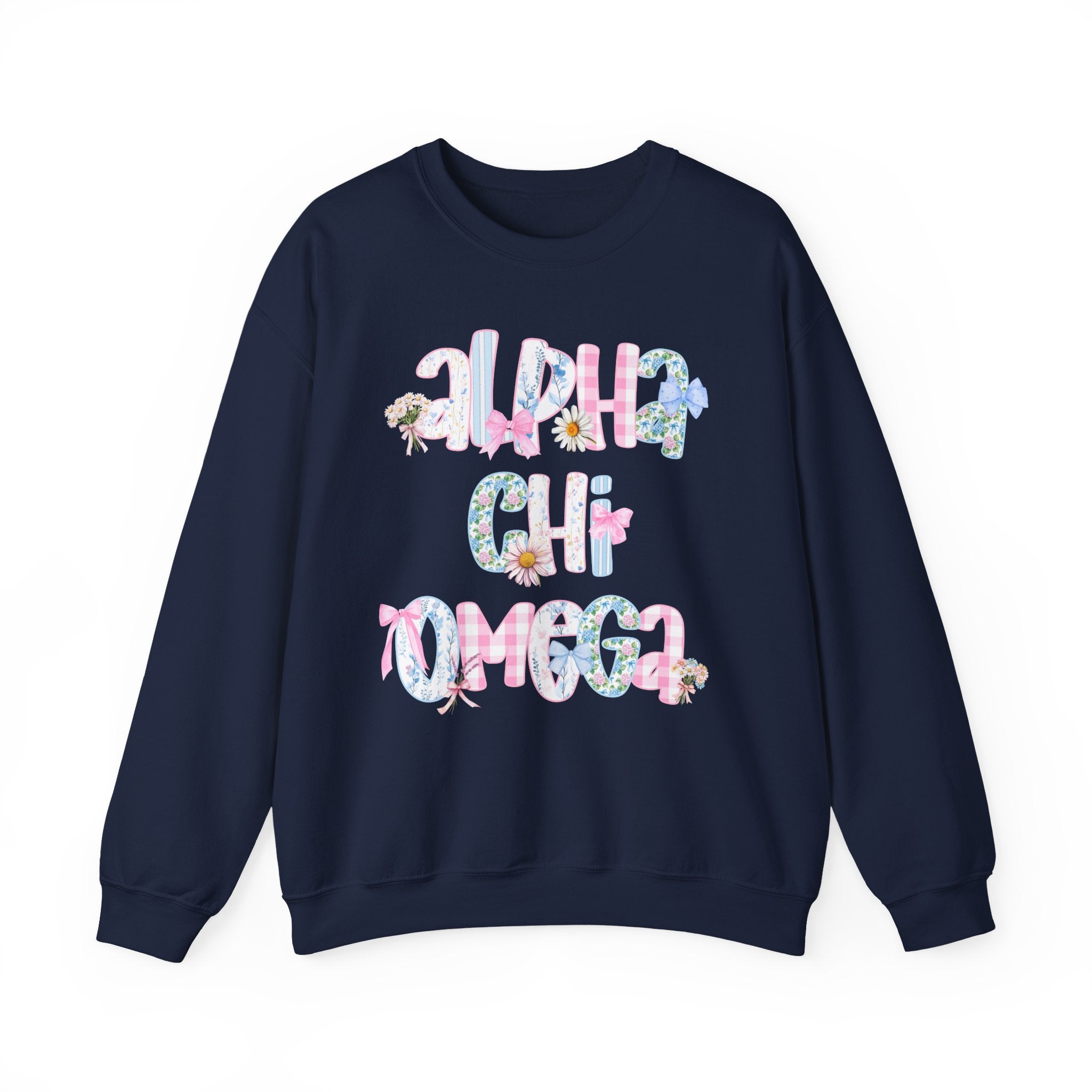 Alpha Chi Omega Sweatshirt Cute Preppy Floral Sorority Crewneck AXO Bid Day Gift