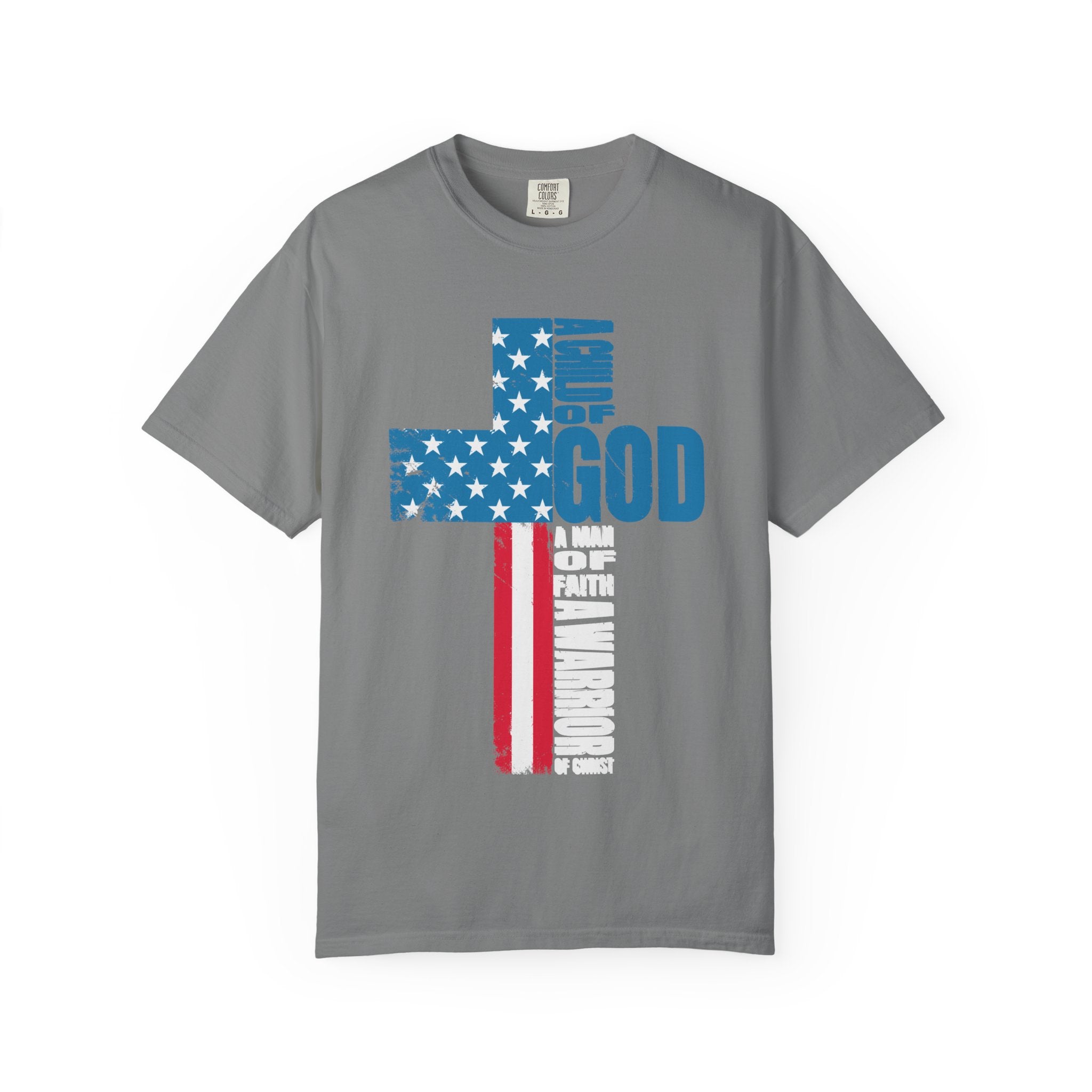 Faith Cross Patriotic T-Shirt | Warrior of Christ Christian Tee for Men & Women
