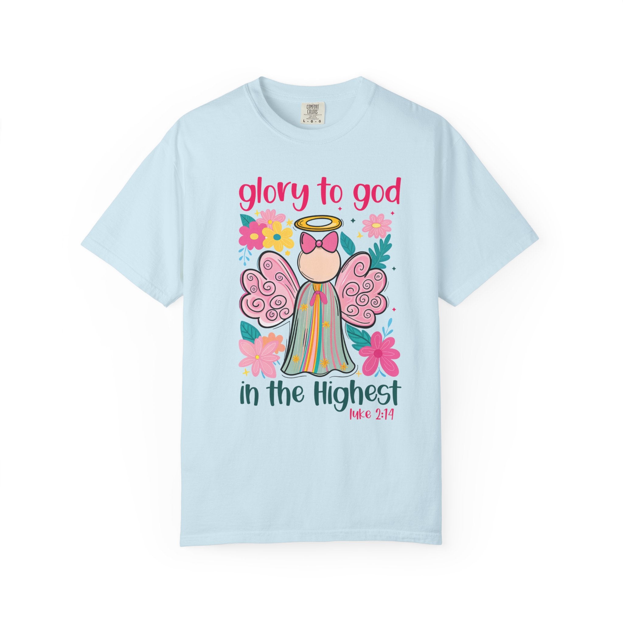 Glory to God in the Highest Christmas T-Shirt – Christian Angel Tee