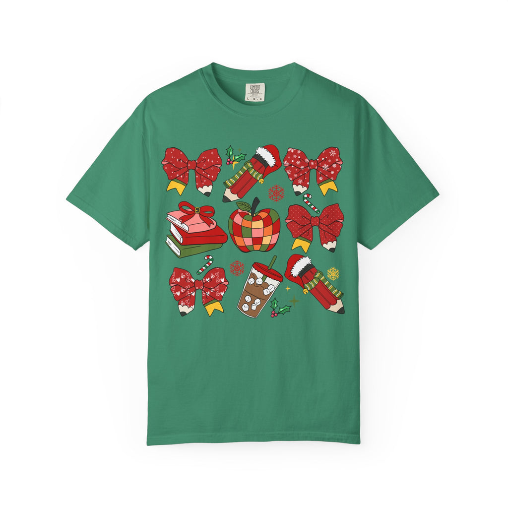Christmas Teacher T-shirt | Red Bows & Holiday Classroom Pullover