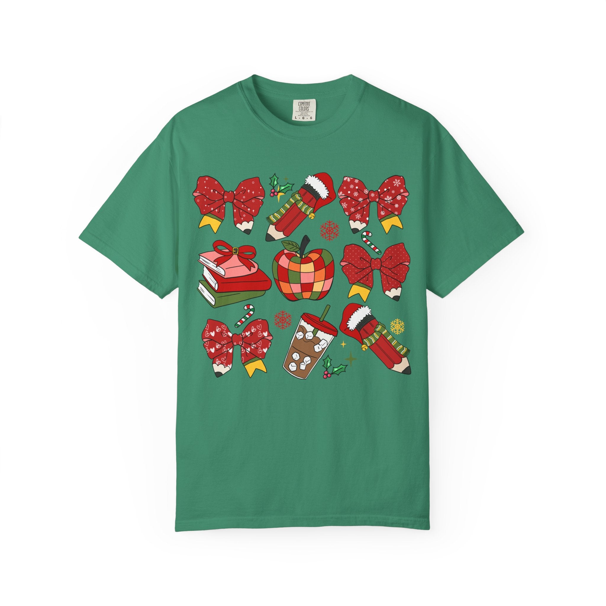 Christmas Teacher T-shirt | Red Bows & Holiday Classroom Pullover