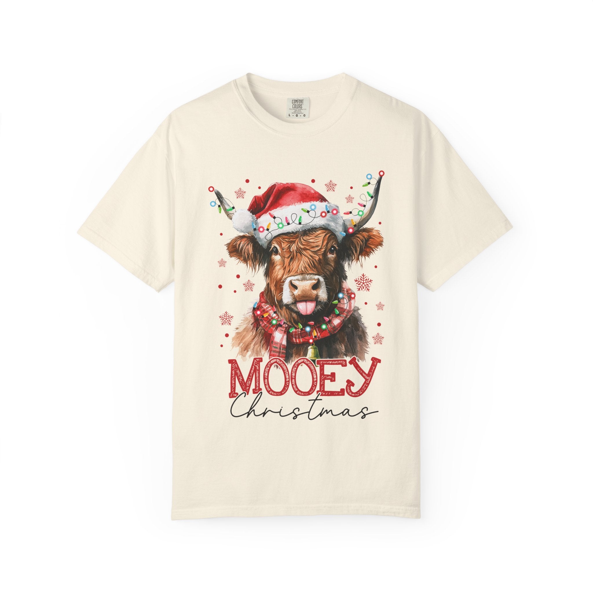 Mooey Christmas Highland Cow Sweatshirt | Funny Holiday Farm Animal Sweater, Cute Christmas Pullover for Women