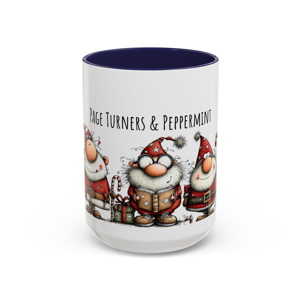 Page Turners & Peppermint Santa Mug – Cute Christmas Mug for Book Lovers
