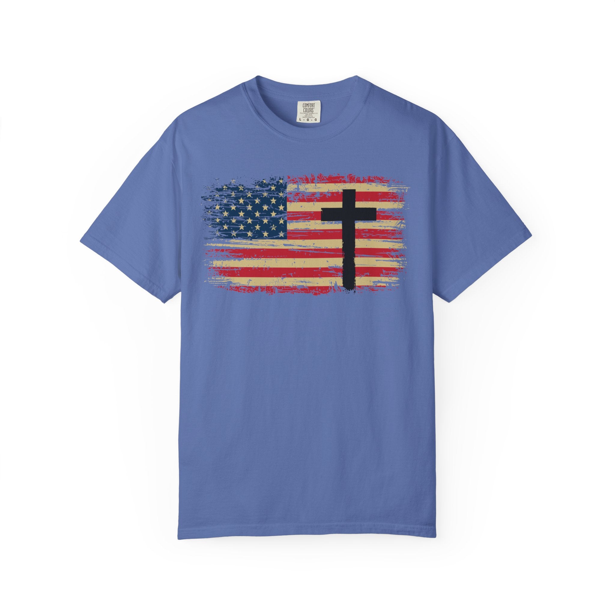 American Flag Cross Christian T-Shirt – Faith & Freedom Patriotic Tee
