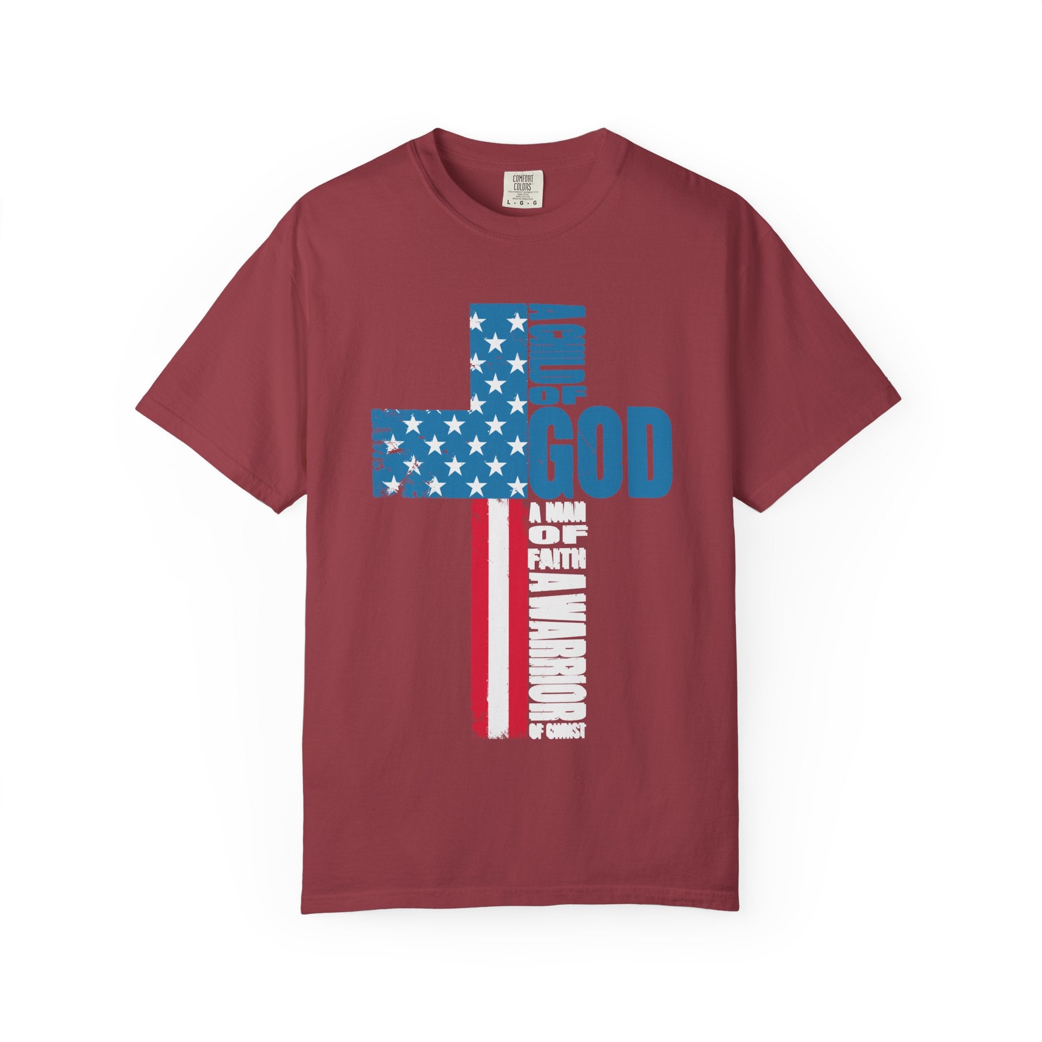 Faith Cross Patriotic T-Shirt | Warrior of Christ Christian Tee for Men & Women