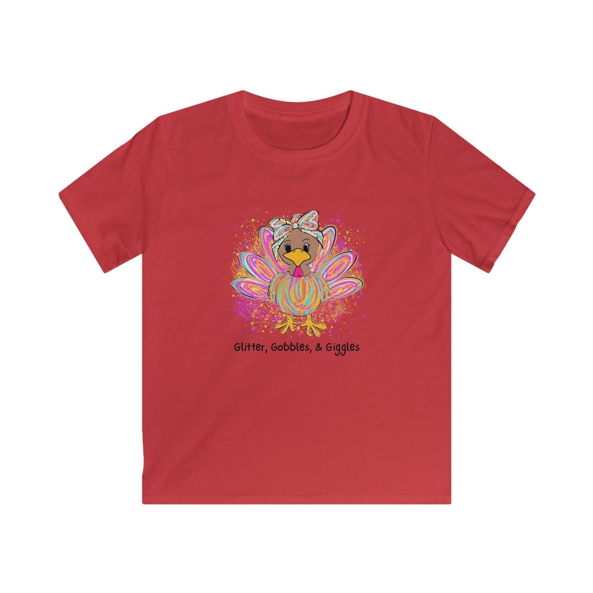 Kids Thanksgiving T-Shirt | Glitter Gobbles & Giggles Tee | Cute Fall Kids Clothing for Family Gatherings
