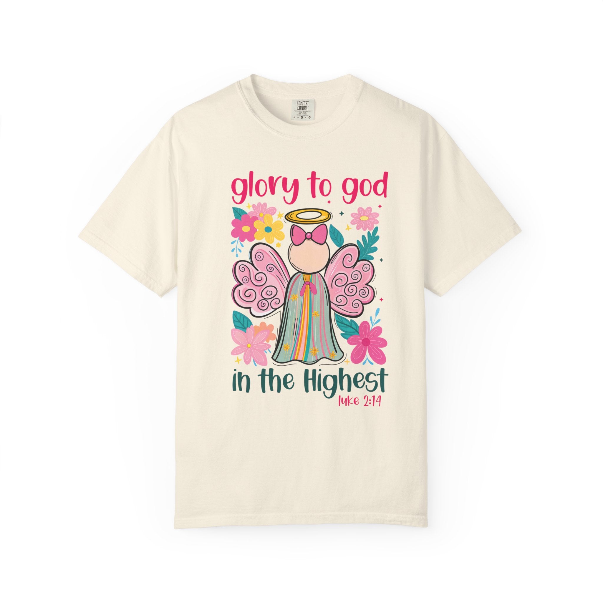 Glory to God in the Highest Christmas T-Shirt – Christian Angel Tee