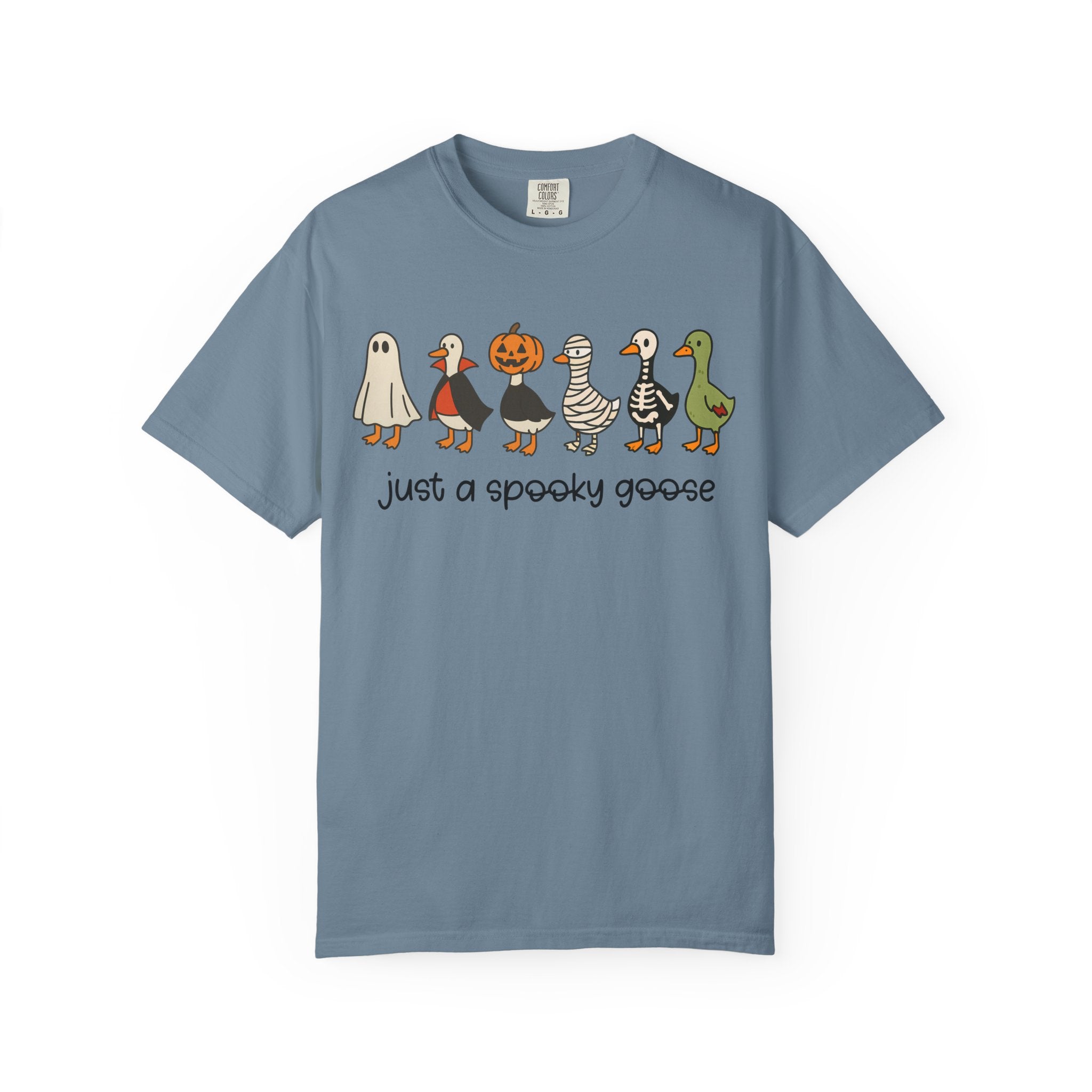 Just a Spooky Goose Halloween Shirt Comfort Colors Funny Fall Tee