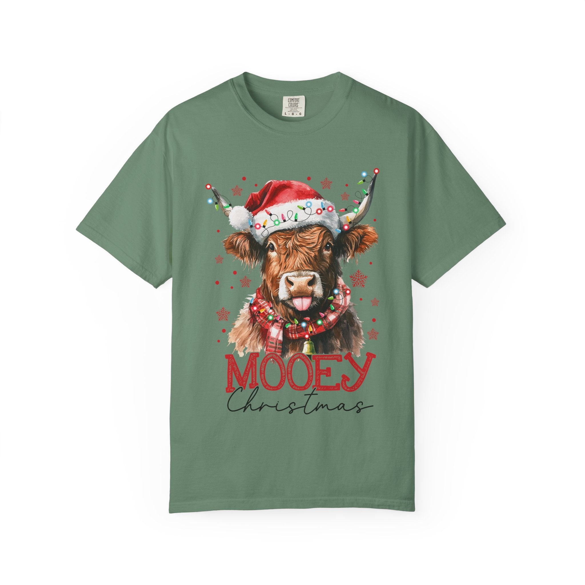 Mooey Christmas Highland Cow Sweatshirt | Funny Holiday Farm Animal Sweater, Cute Christmas Pullover for Women