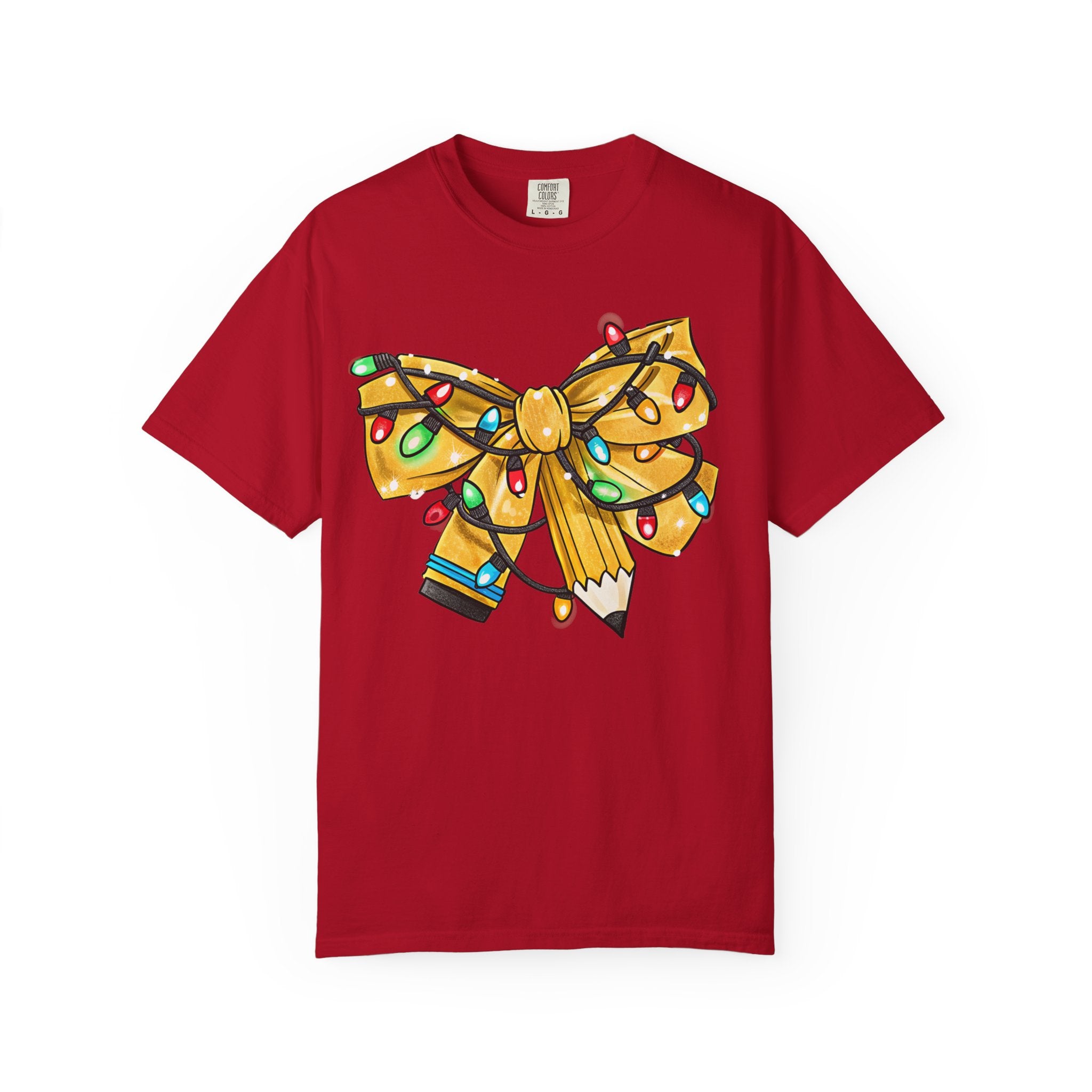 Teacher Christmas Bow T-Shirt – Cute Holiday Coquette Style