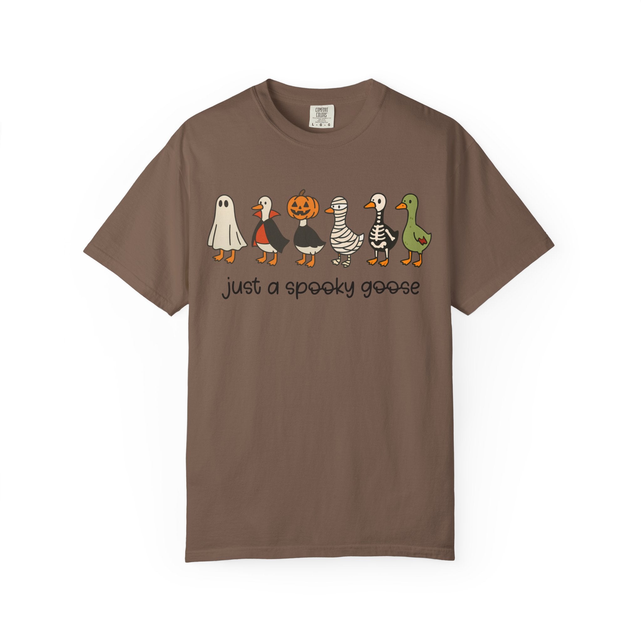Just a Spooky Goose Halloween Shirt Comfort Colors Funny Fall Tee