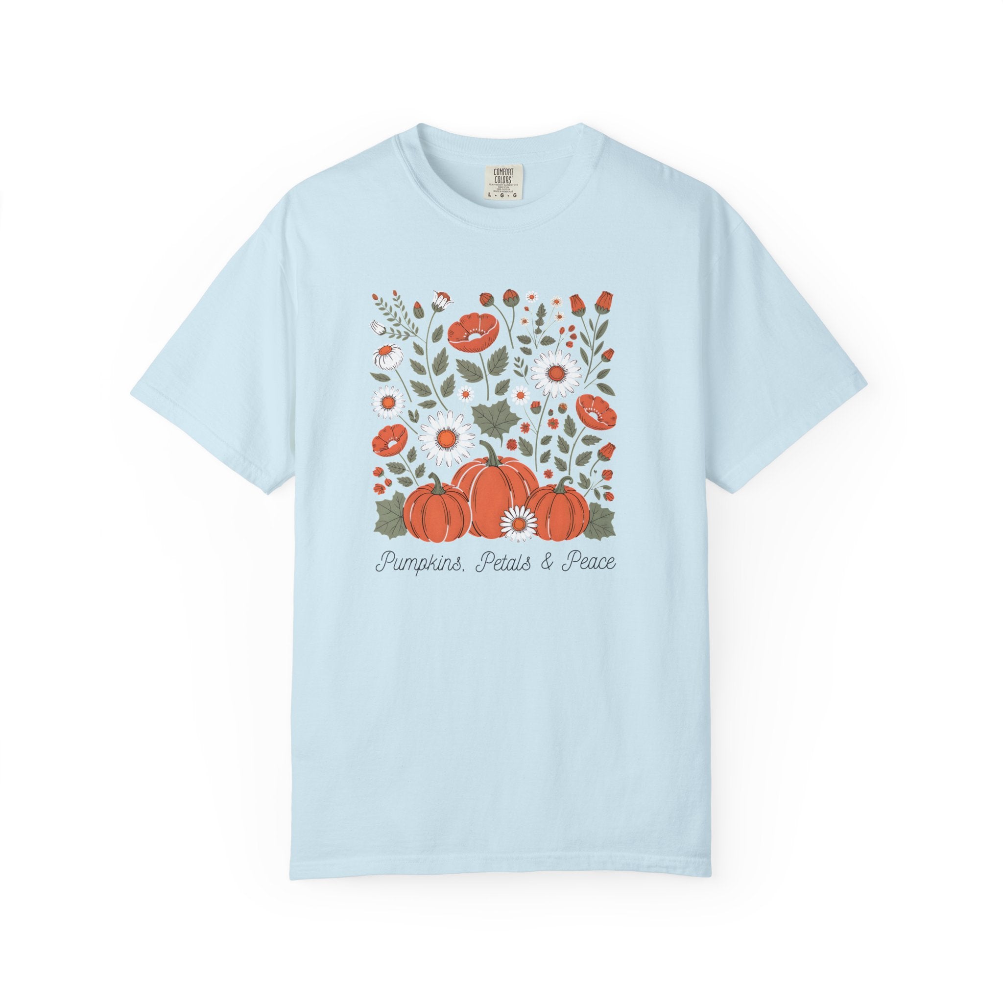 Pumpkins, Petals & Peace Shirt | Fall Floral Pumpkin Graphic Tee | Cute Thanksgiving Outfit