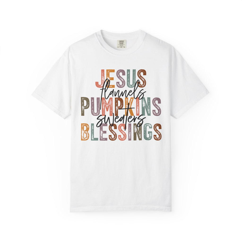 Jesus Flannels Pumpkins Blessings T-Shirt – Christian Fall Faith Tee