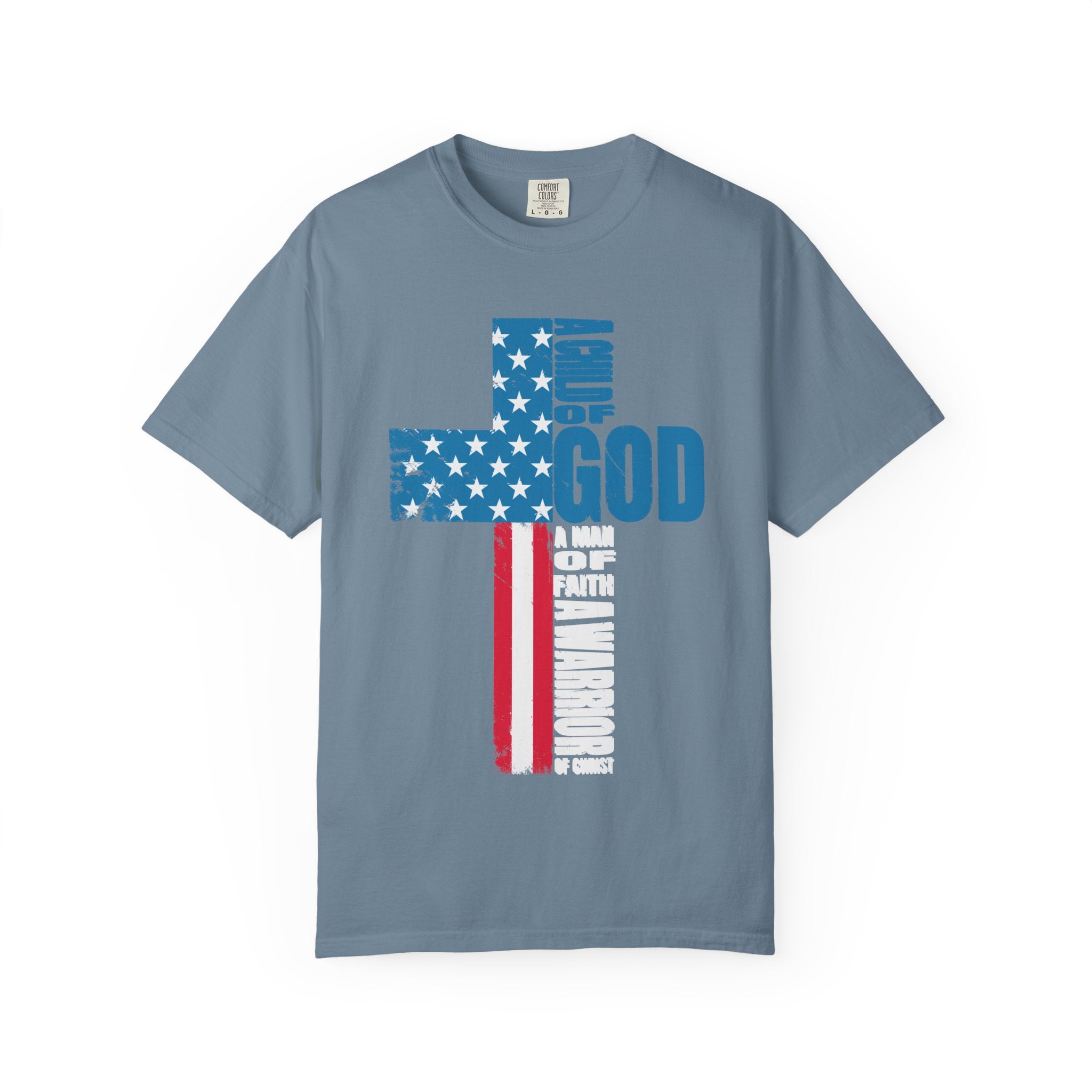 Faith Cross Patriotic T-Shirt | Warrior of Christ Christian Tee for Men & Women