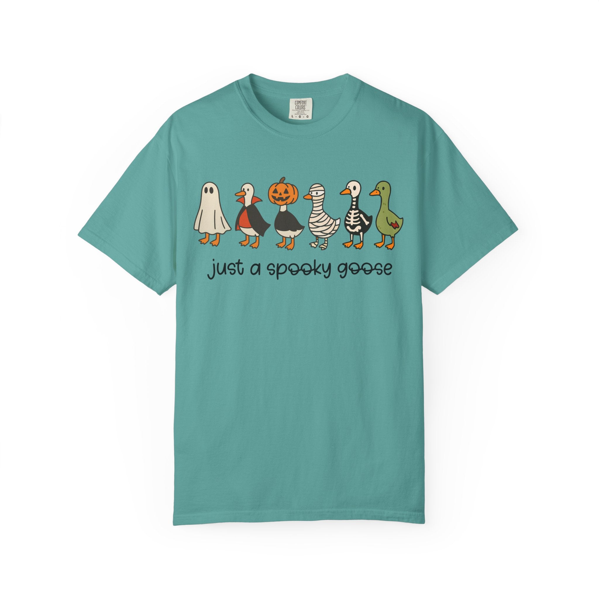 Just a Spooky Goose Halloween Shirt Comfort Colors Funny Fall Tee