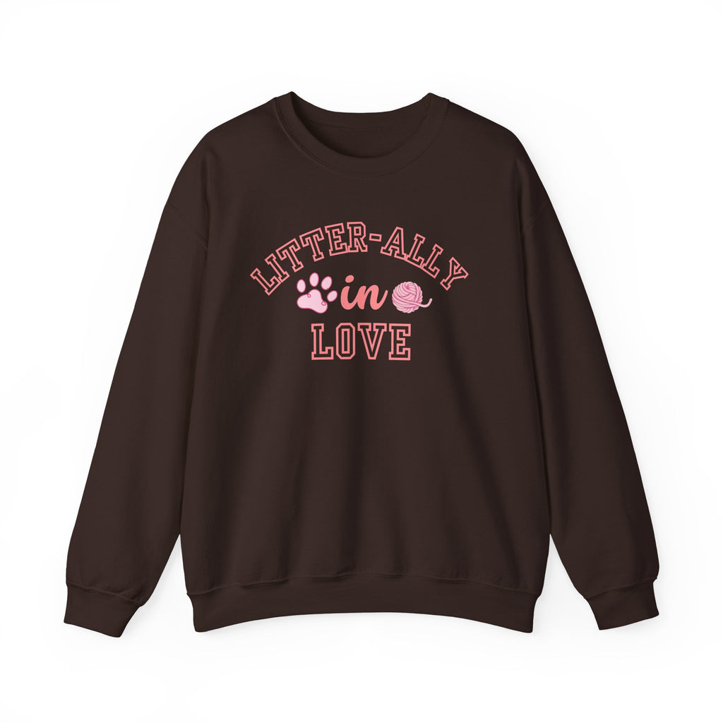 Litter-ally in Love Sweatshirt – Cute Cat Lover Crewneck