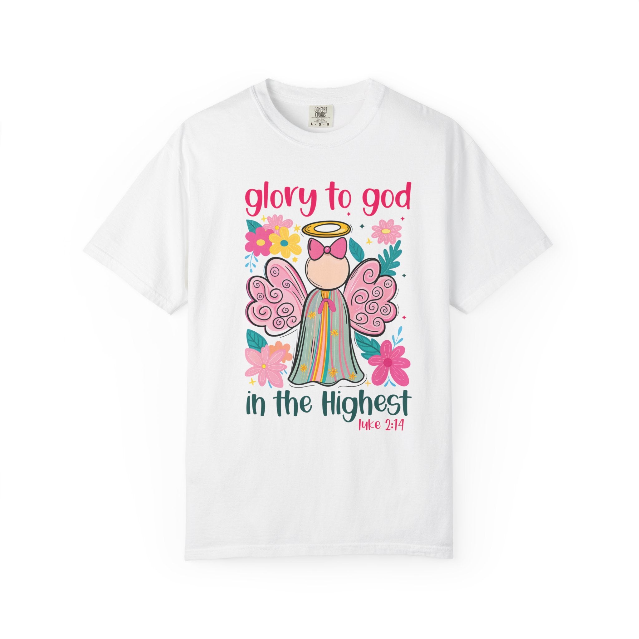 Glory to God in the Highest Christmas T-Shirt – Christian Angel Tee