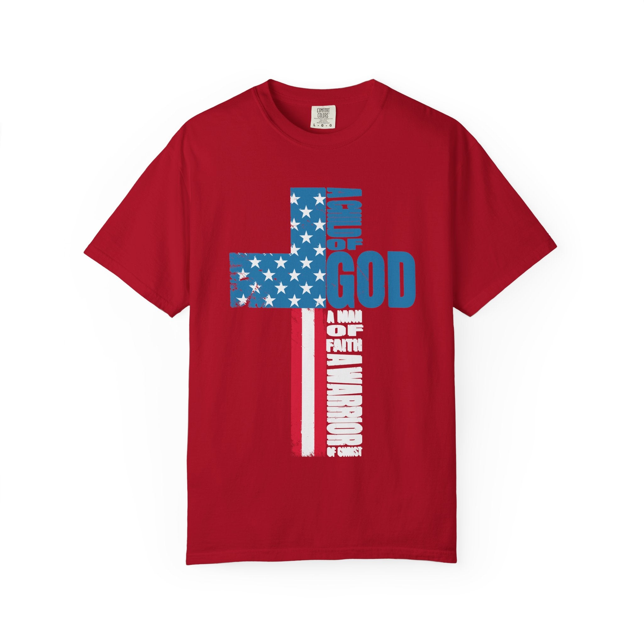 Faith Cross Patriotic T-Shirt | Warrior of Christ Christian Tee for Men & Women