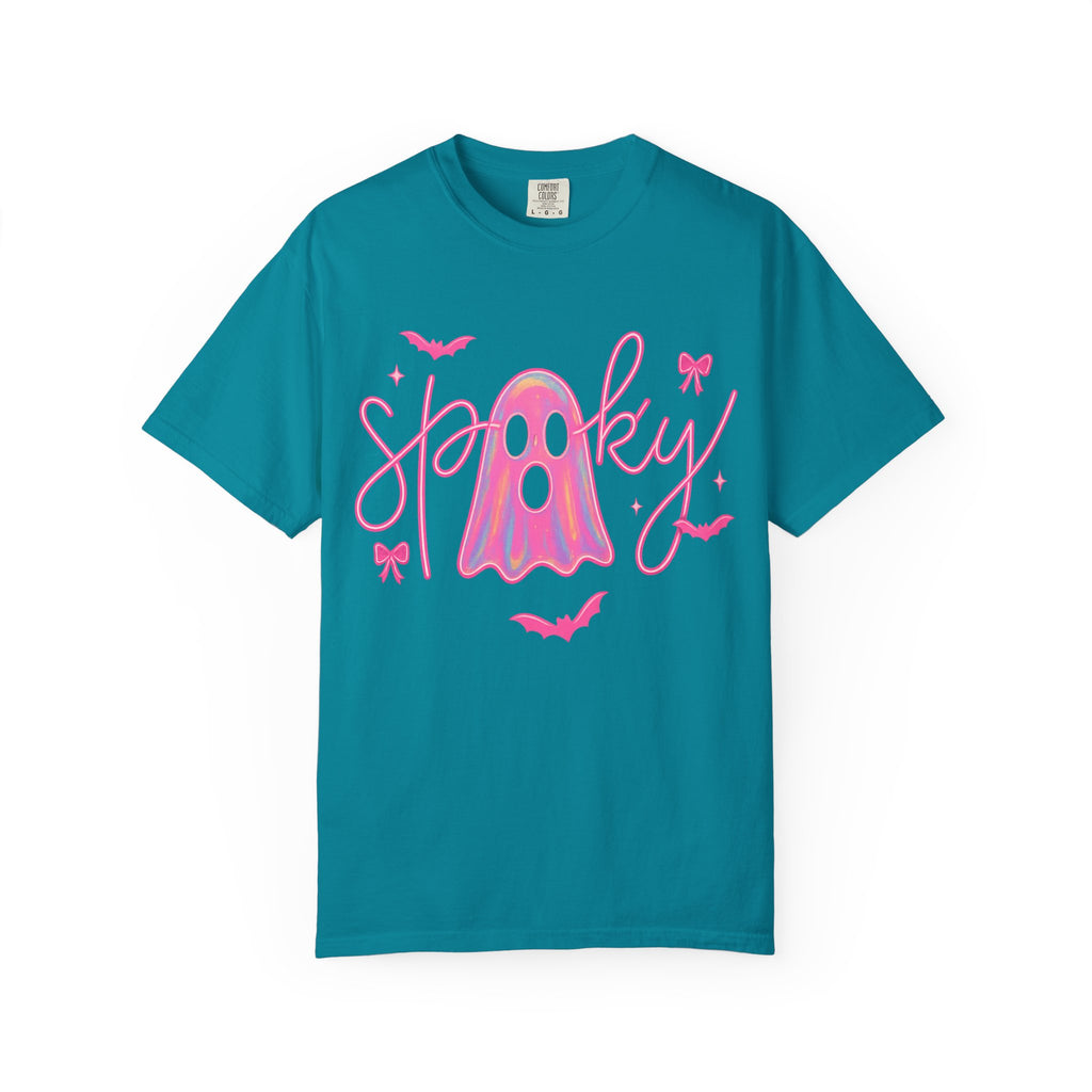 Pink Neon Spooky Ghost T-Shirt – Cute Halloween Tee