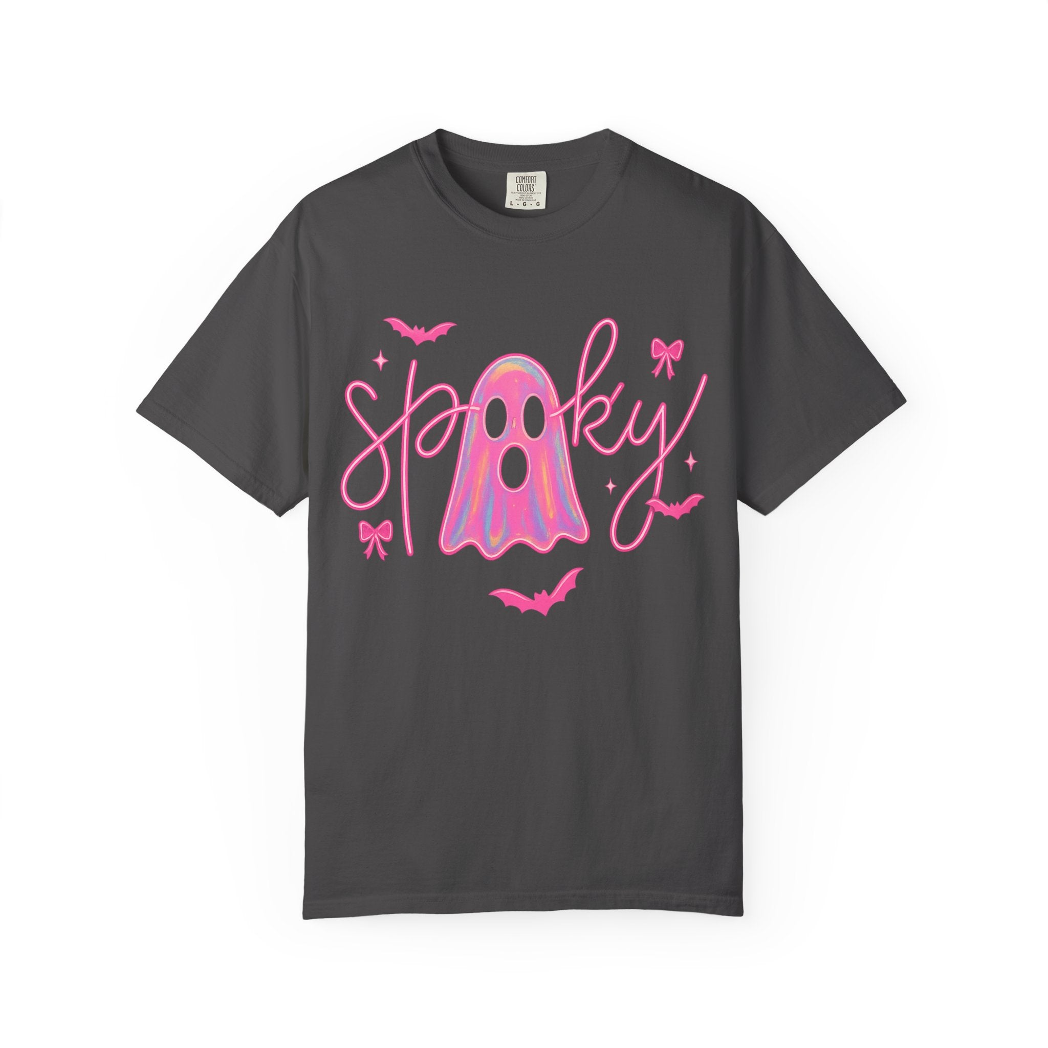 Pink Neon Spooky Ghost T-Shirt – Cute Halloween Tee