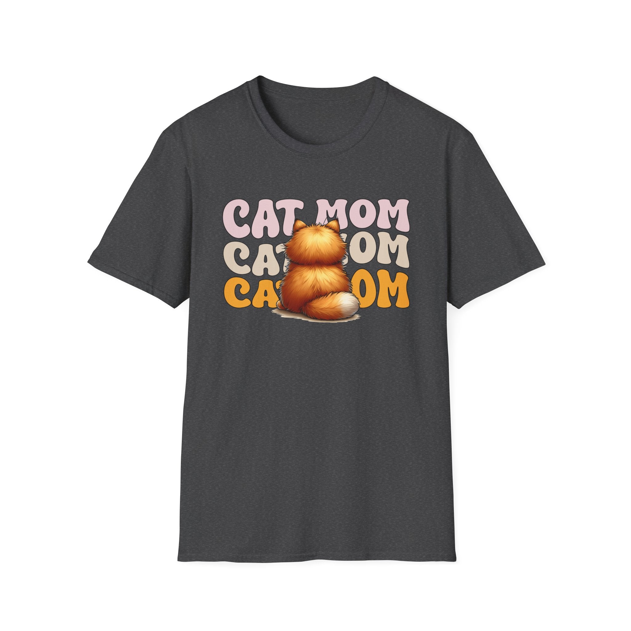 Retro Cat Mom T-Shirt – Cute Orange Tabby Cat Graphic for Cat Lovers