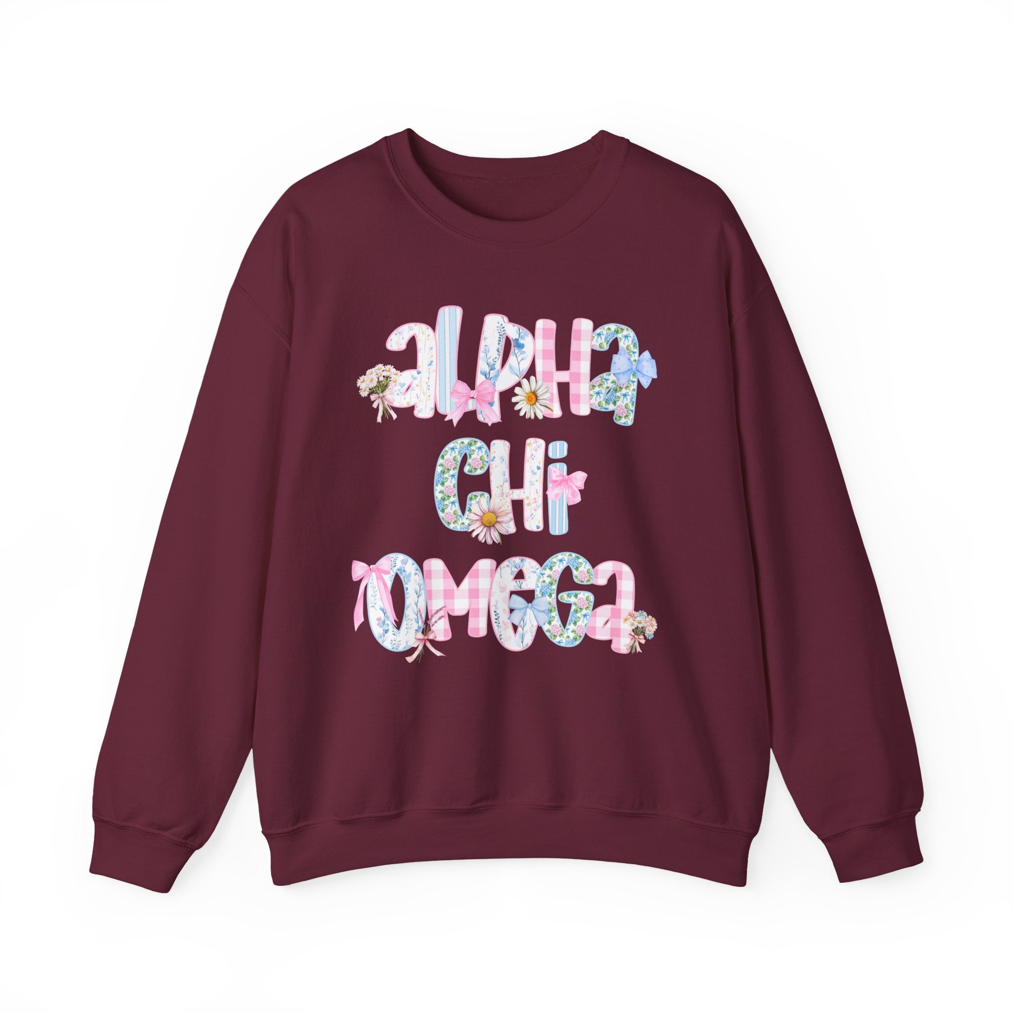 Alpha Chi Omega Sweatshirt Cute Preppy Floral Sorority Crewneck AXO Bid Day Gift