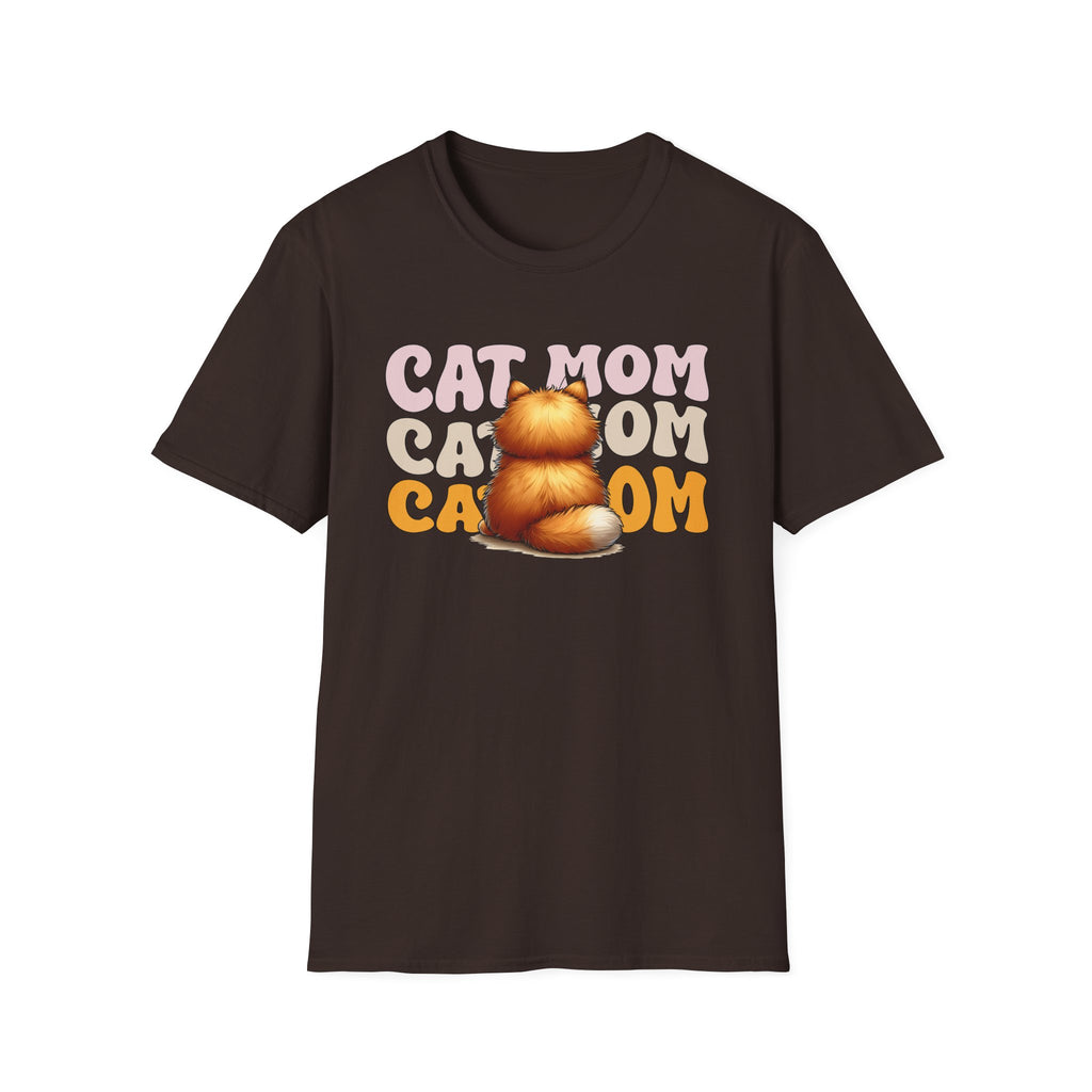 Retro Cat Mom T-Shirt – Cute Orange Tabby Cat Graphic for Cat Lovers