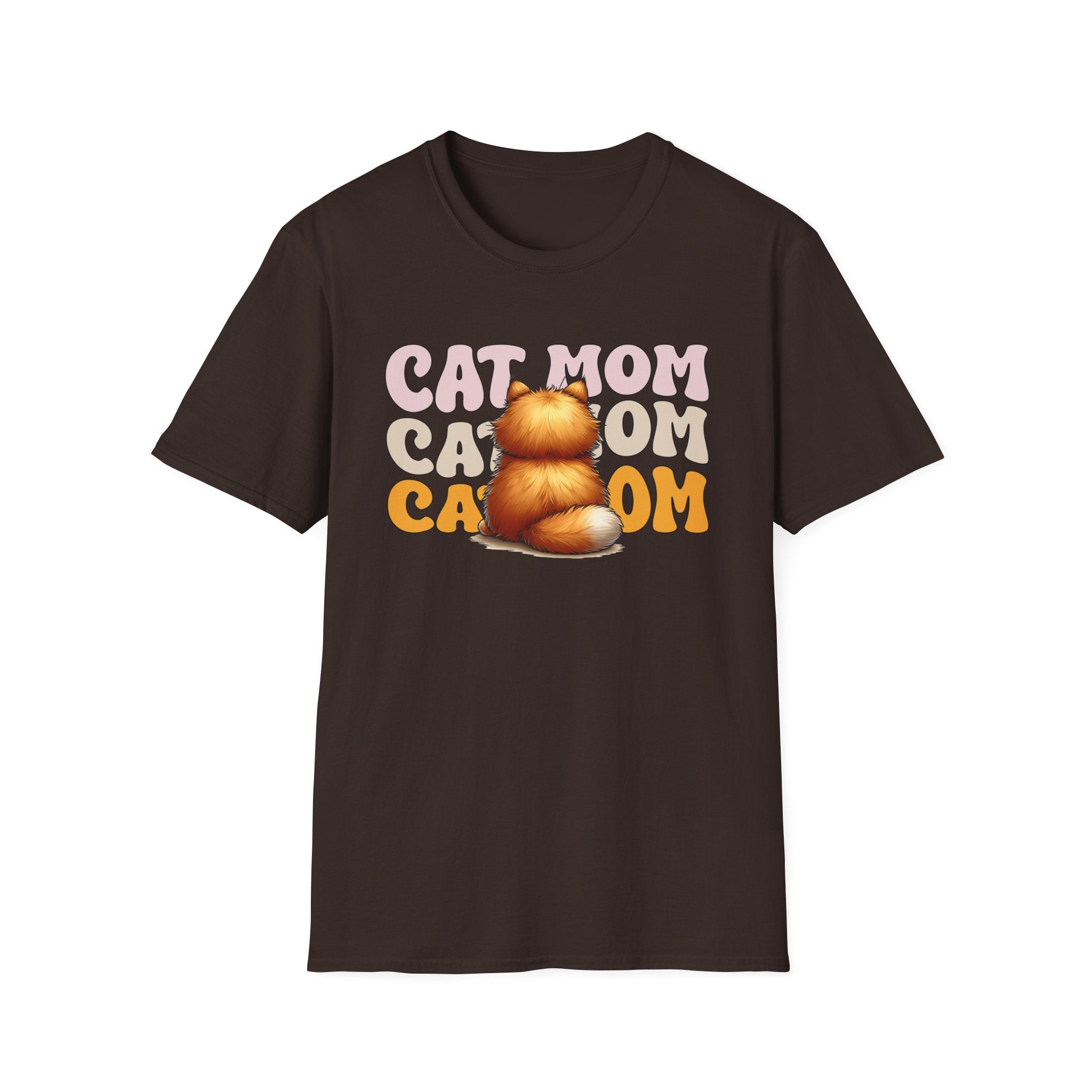 Retro Cat Mom T-Shirt – Cute Orange Tabby Cat Graphic for Cat Lovers