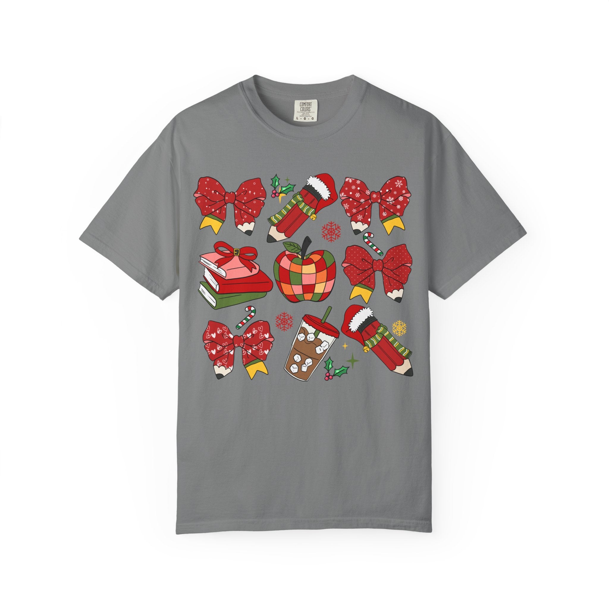 Christmas Teacher T-shirt | Red Bows & Holiday Classroom Pullover