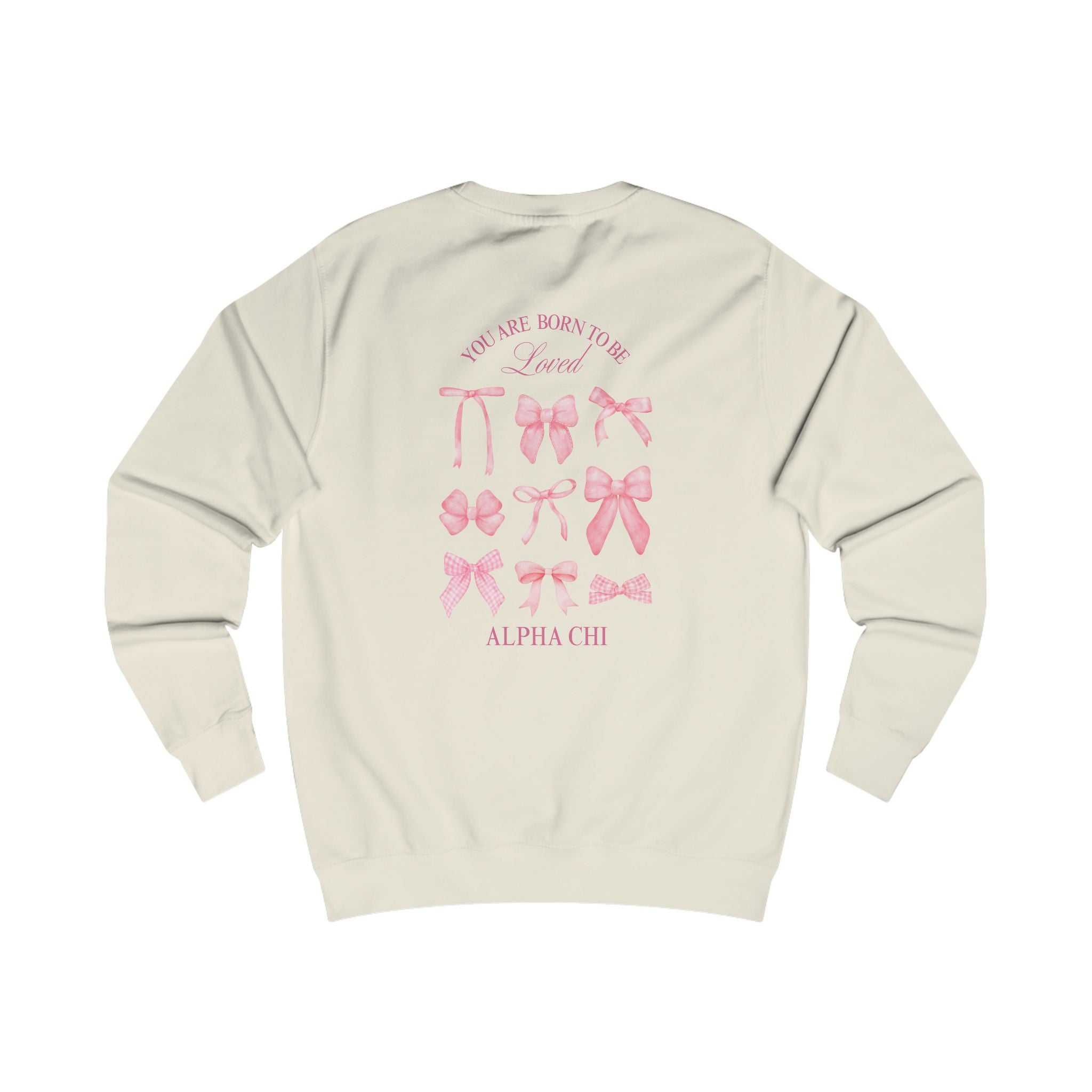 Alpha Chi Apparel | Born to be Loved Bow Crewneck Sweatshirt