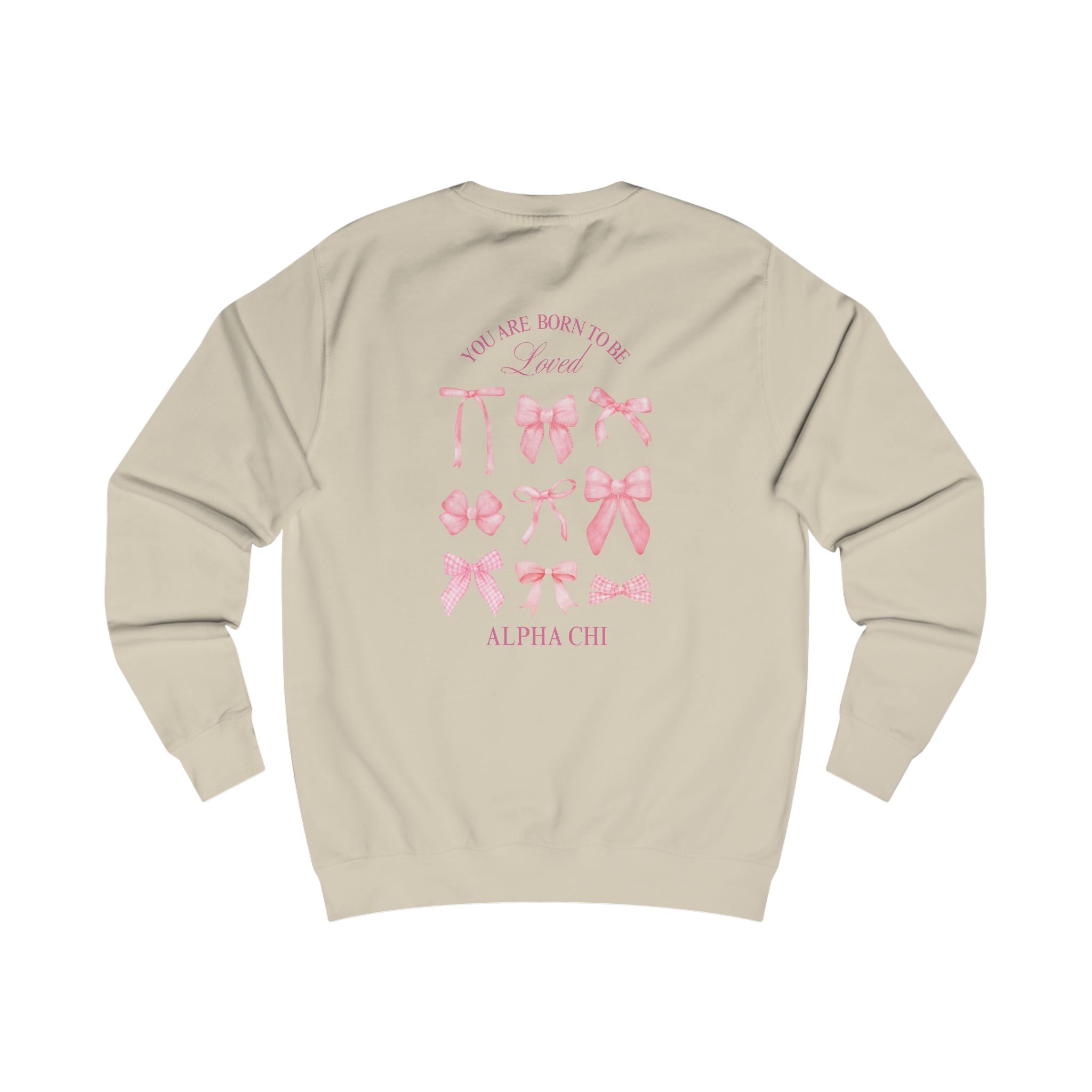 Alpha Chi Apparel | Born to be Loved Bow Crewneck Sweatshirt