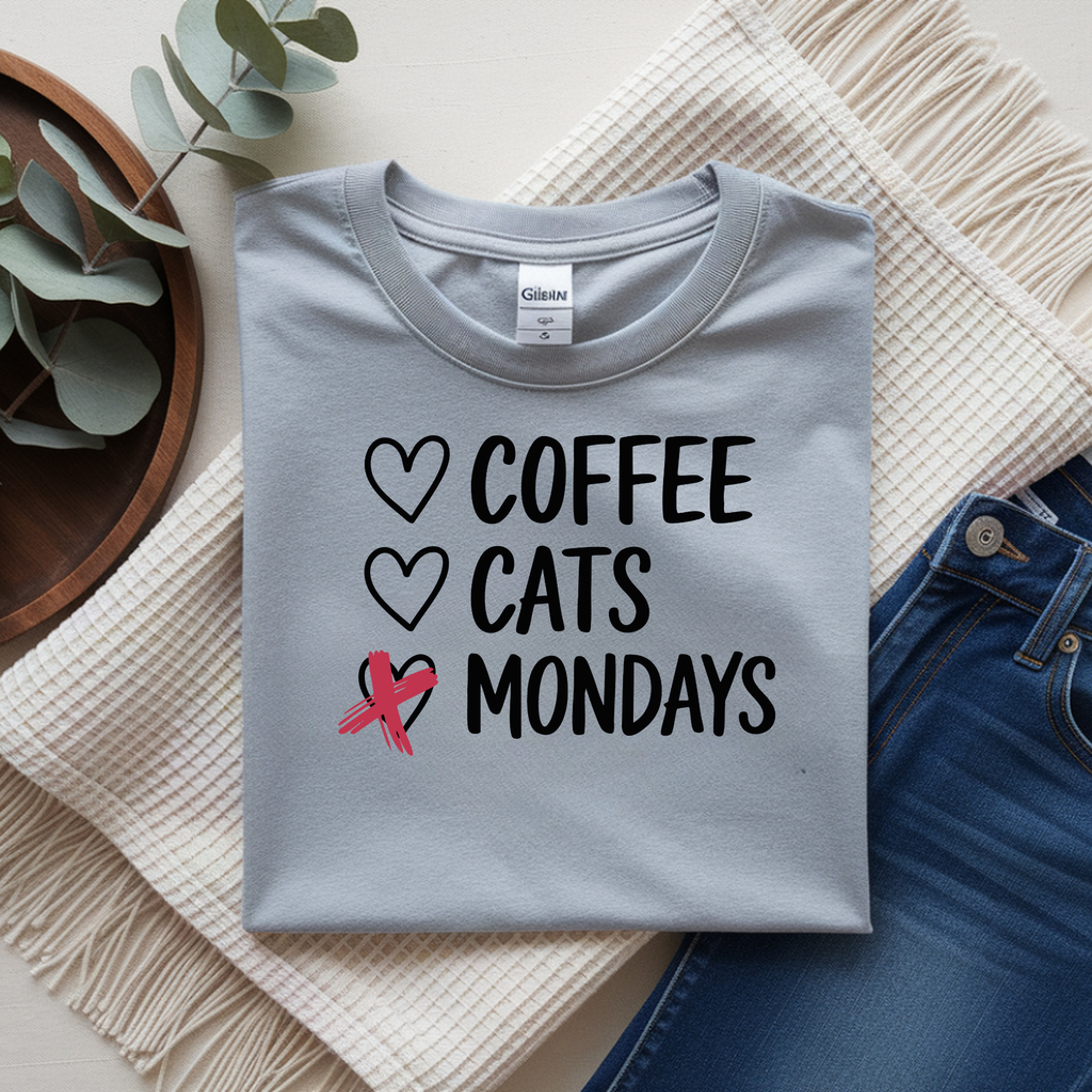 Coffee Cats Not Mondays Shirt – Funny Cat Lover Tee