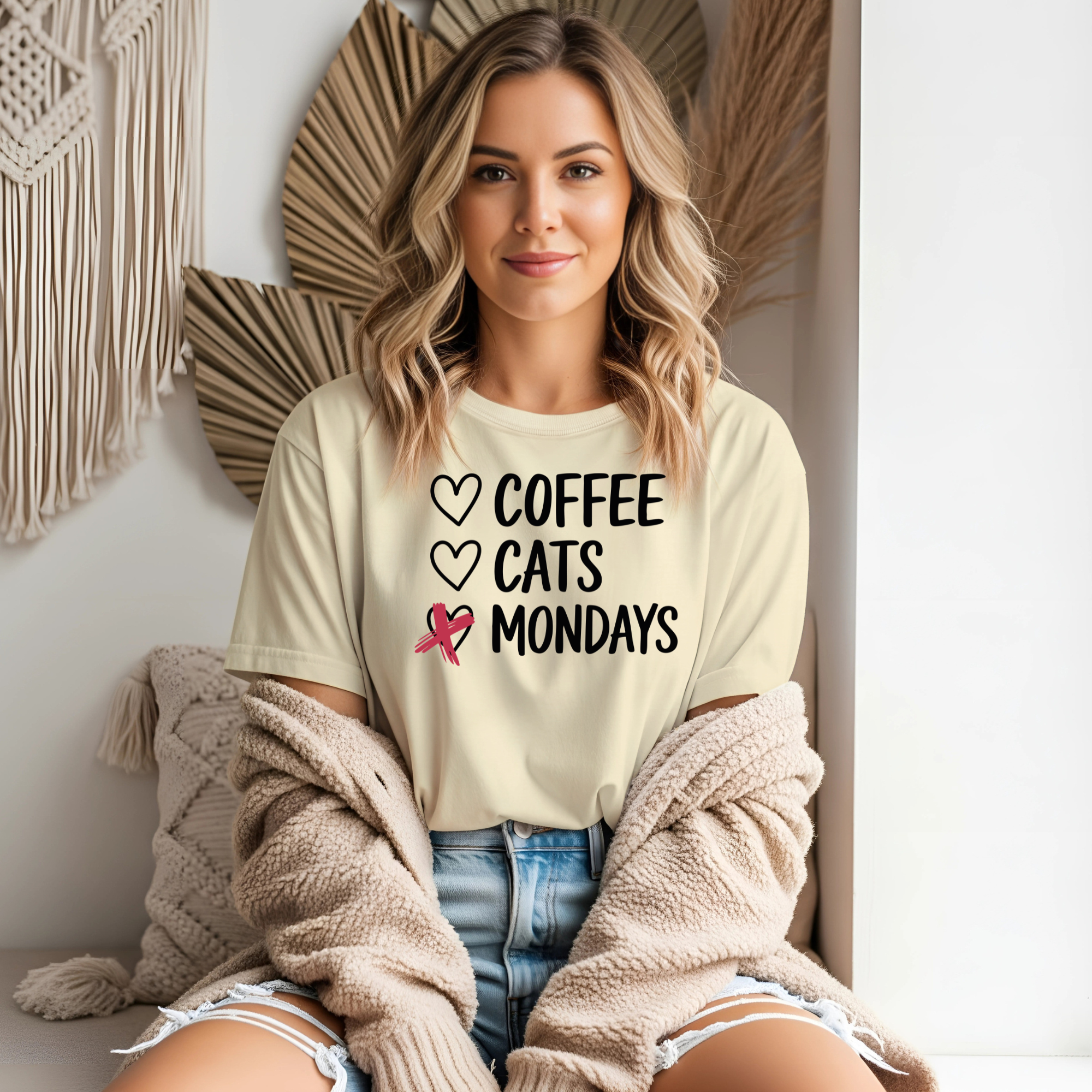 Coffee Cats Not Mondays Shirt – Funny Cat Lover Tee