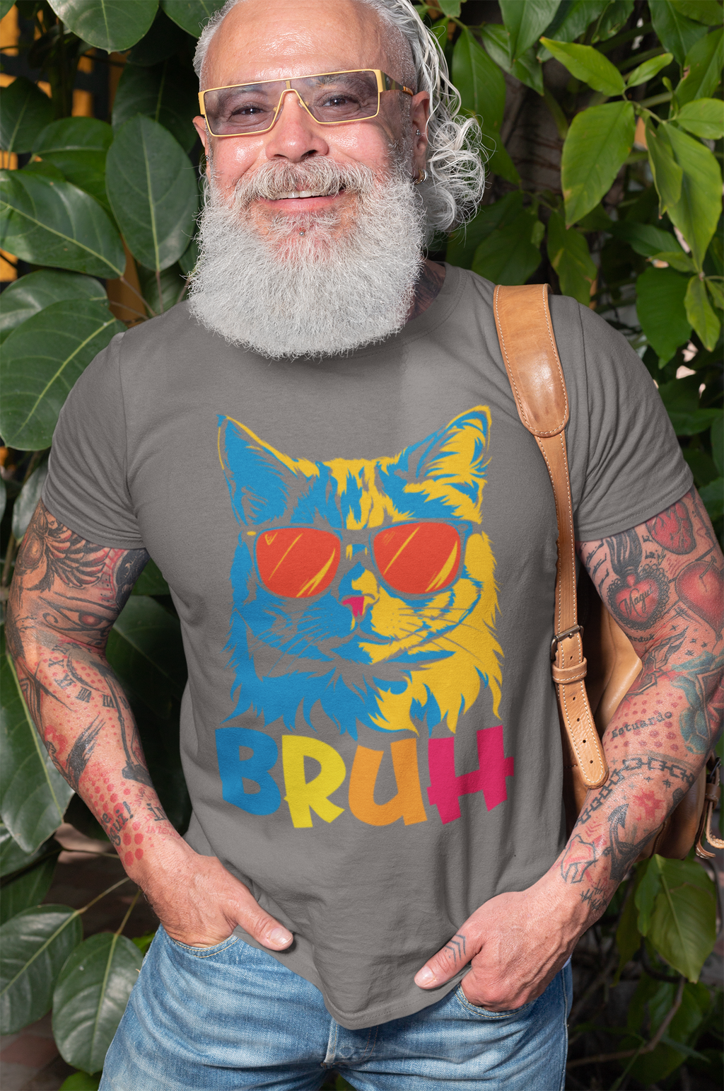 Bruh Cat T-Shirt – Funny Cool Cat Meme Tee with Sunglasses