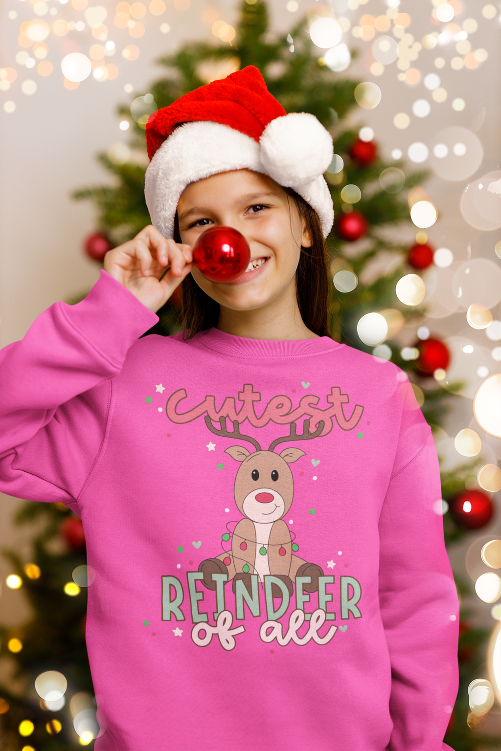 Cutest Reindeer of All | Kids Christmas Reindeer Shirt