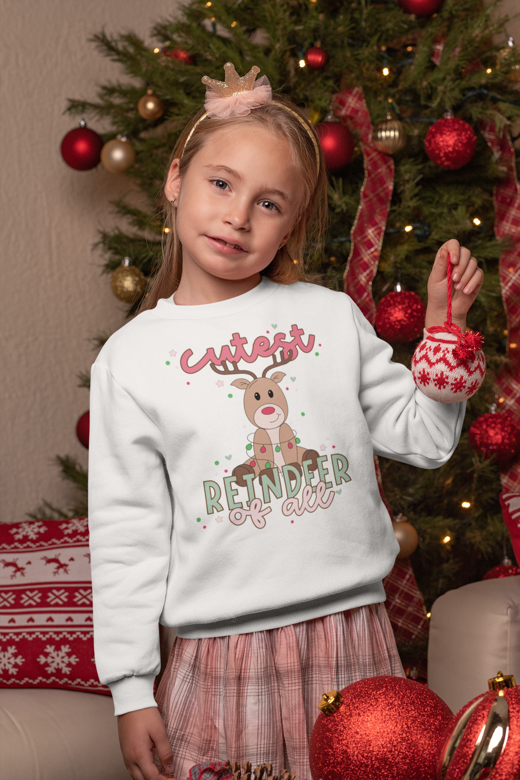 Cutest Reindeer of All | Kids Christmas Reindeer Shirt