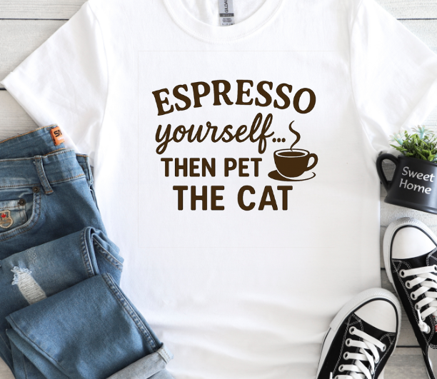 Espresso Yourself Comfort Colors® T-Shirt – Funny Coffee & Cat Lover Tee