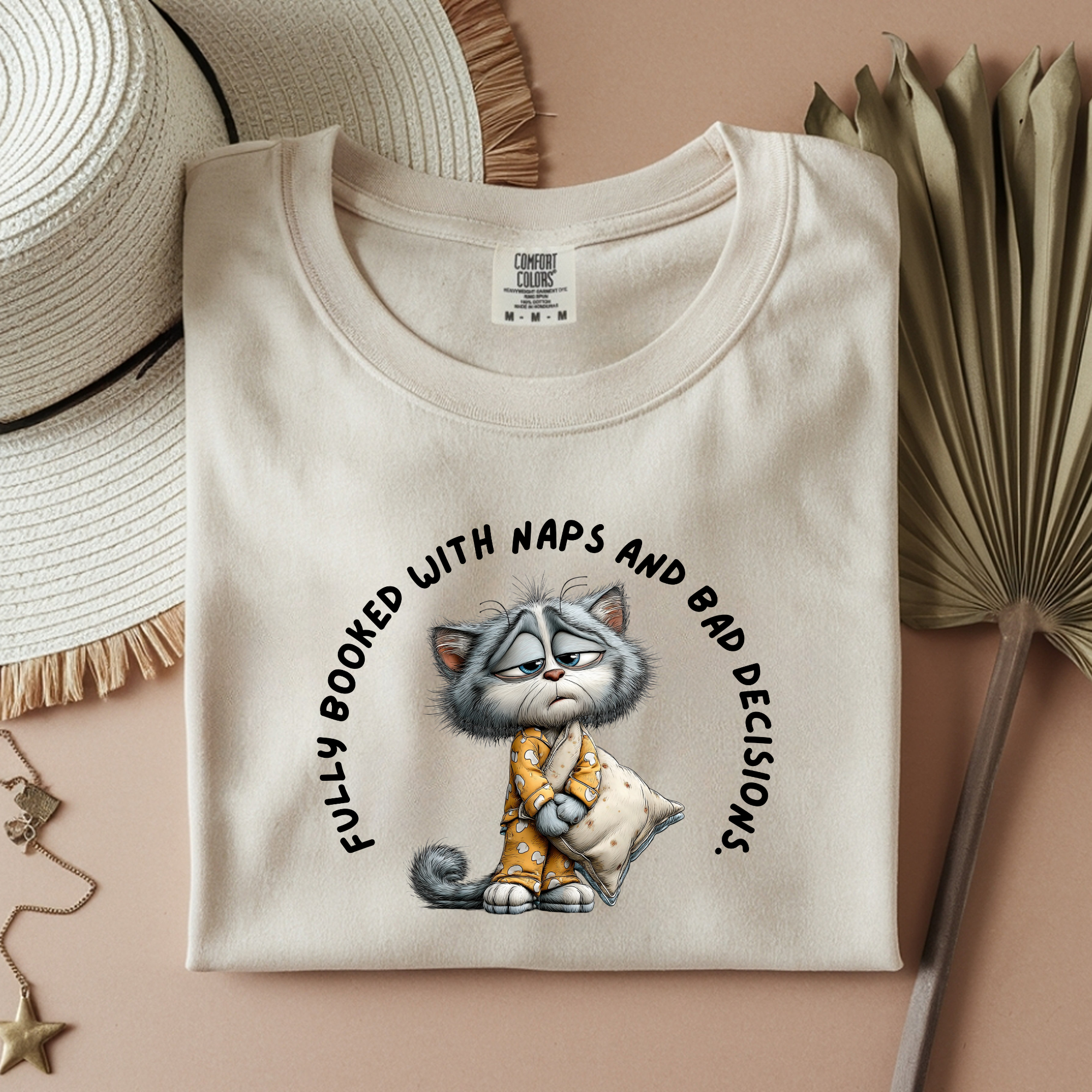 Fully Booked With Naps And Bad Decisions Cat Sweatshirt | Funny Sarcastic Cat Lover Gift