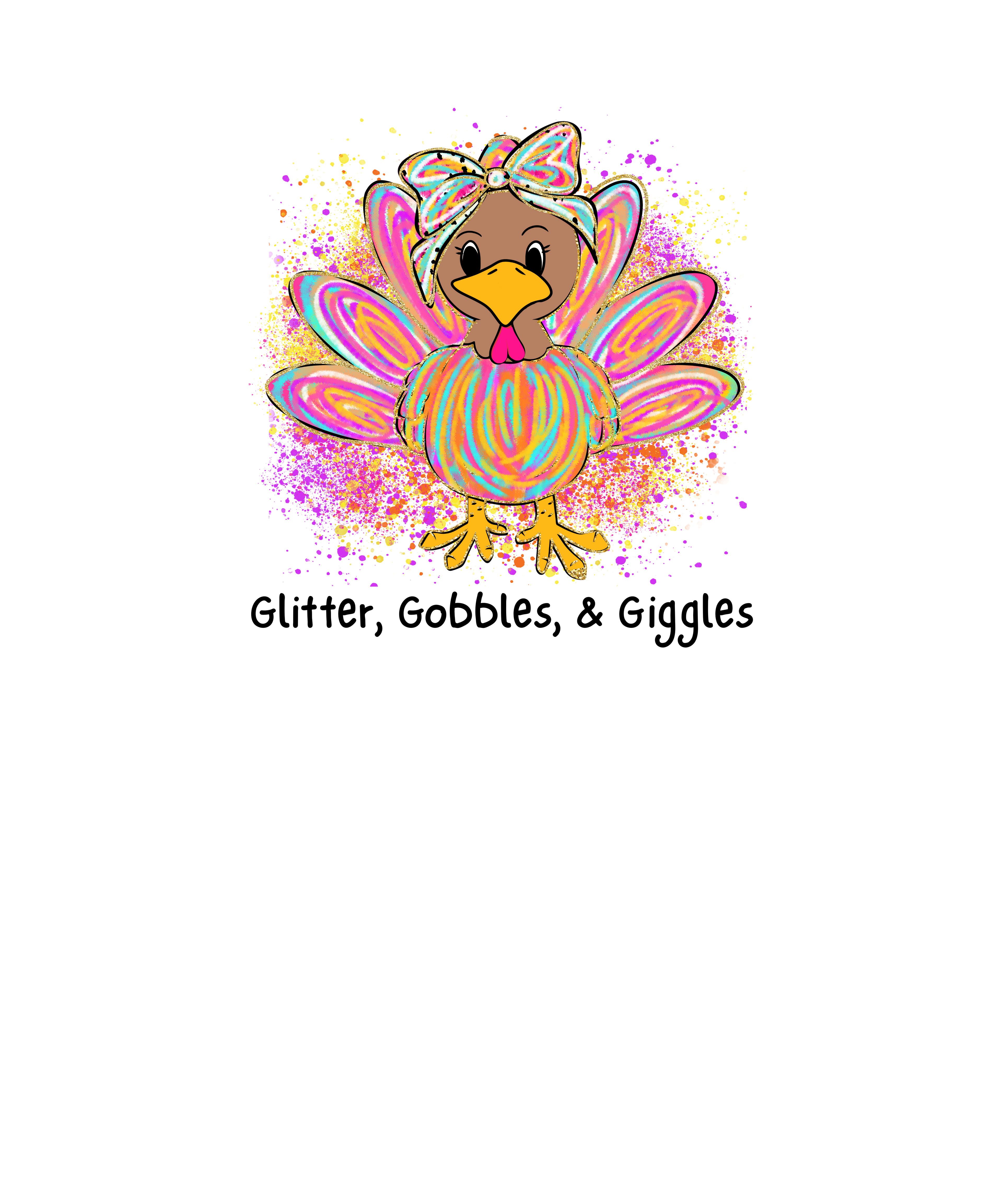 Kids Thanksgiving T-Shirt | Glitter Gobbles & Giggles Tee | Cute Fall Kids Clothing for Family Gatherings